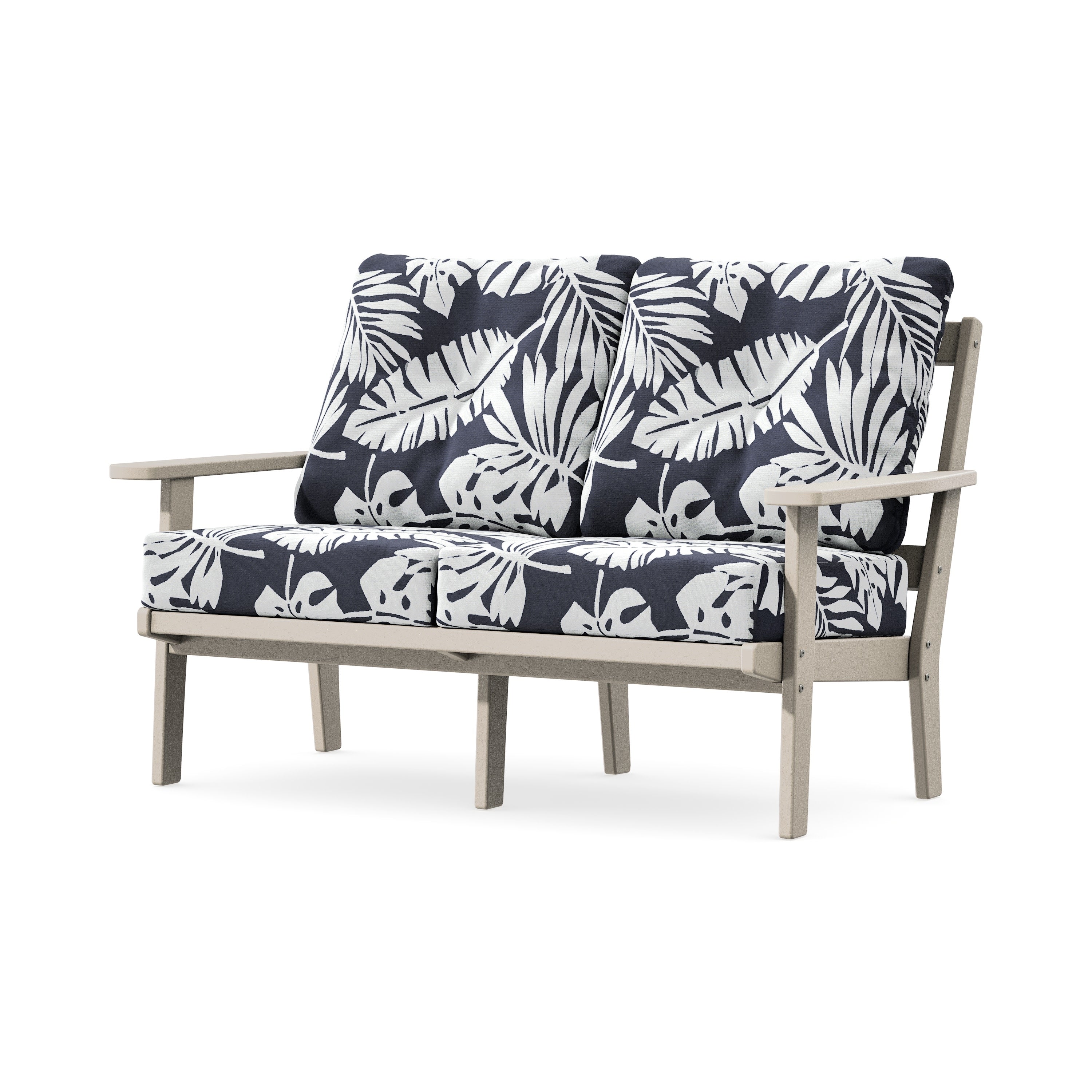 Prairie Deep SeatingLoveseat in Sand / Leaf Navy