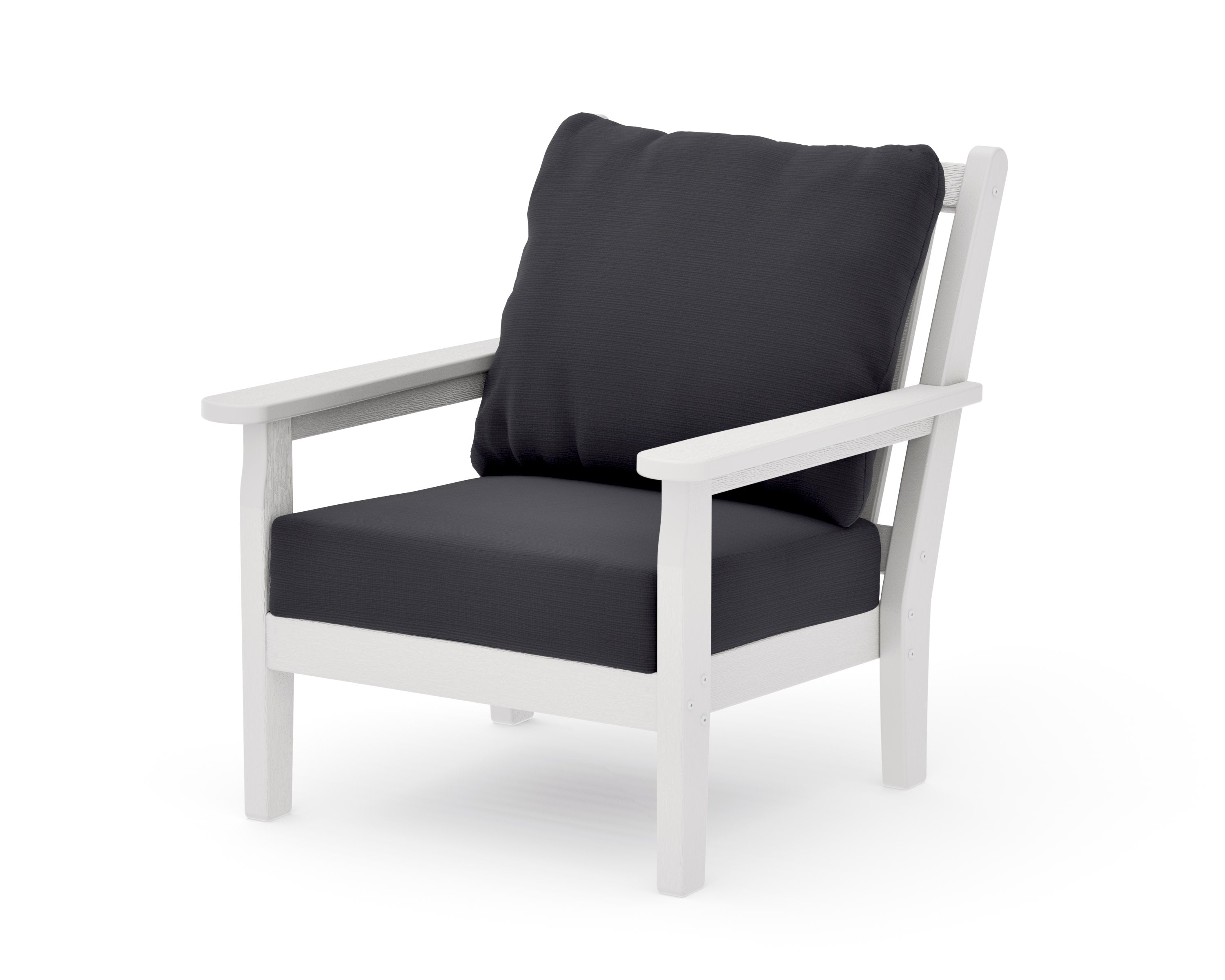 Chippendale Deep Seating Chair in Vintage White / Midnight Linen