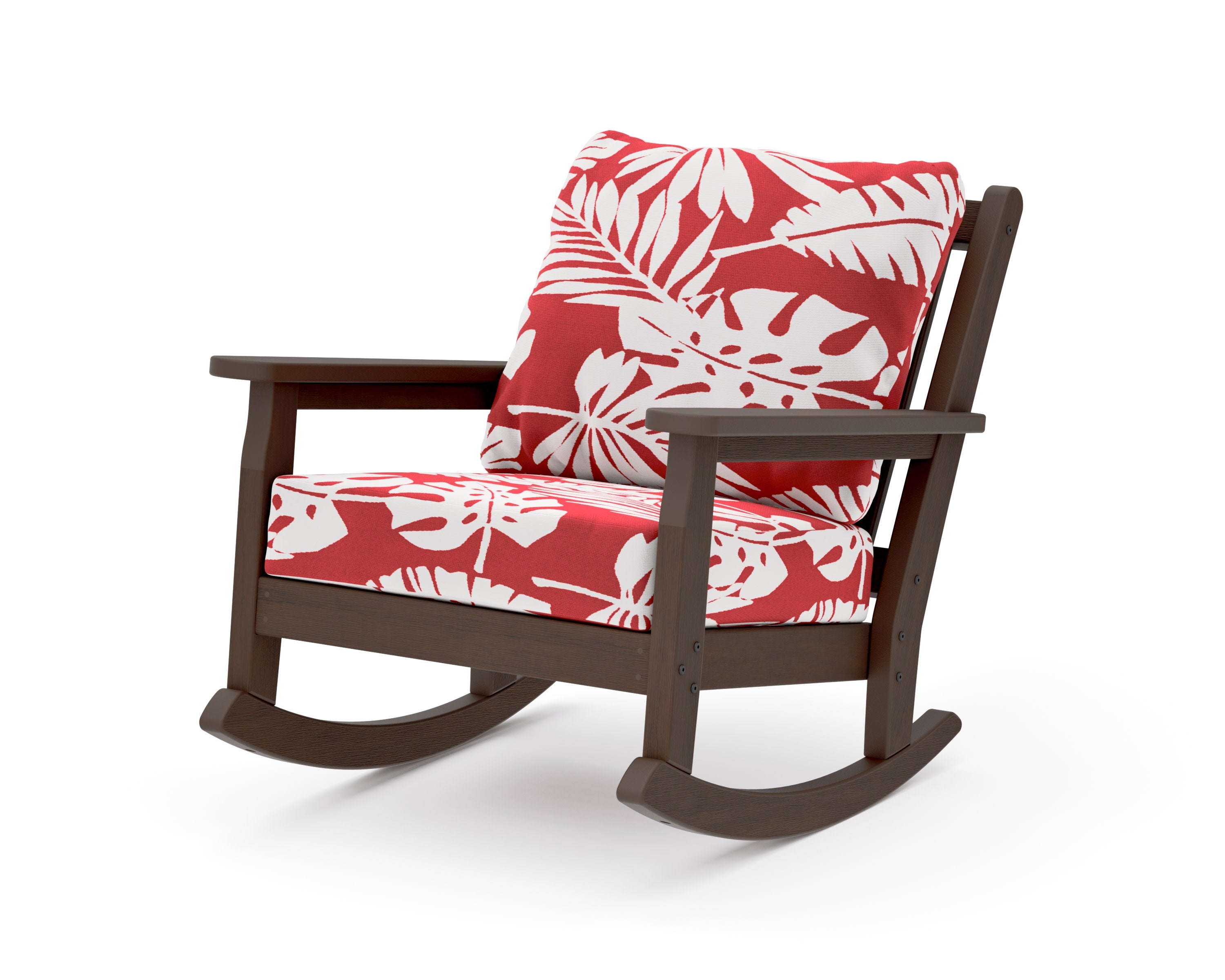 Chippendale Deep Seating Rocking Chair in Kona / Leaf Crimson