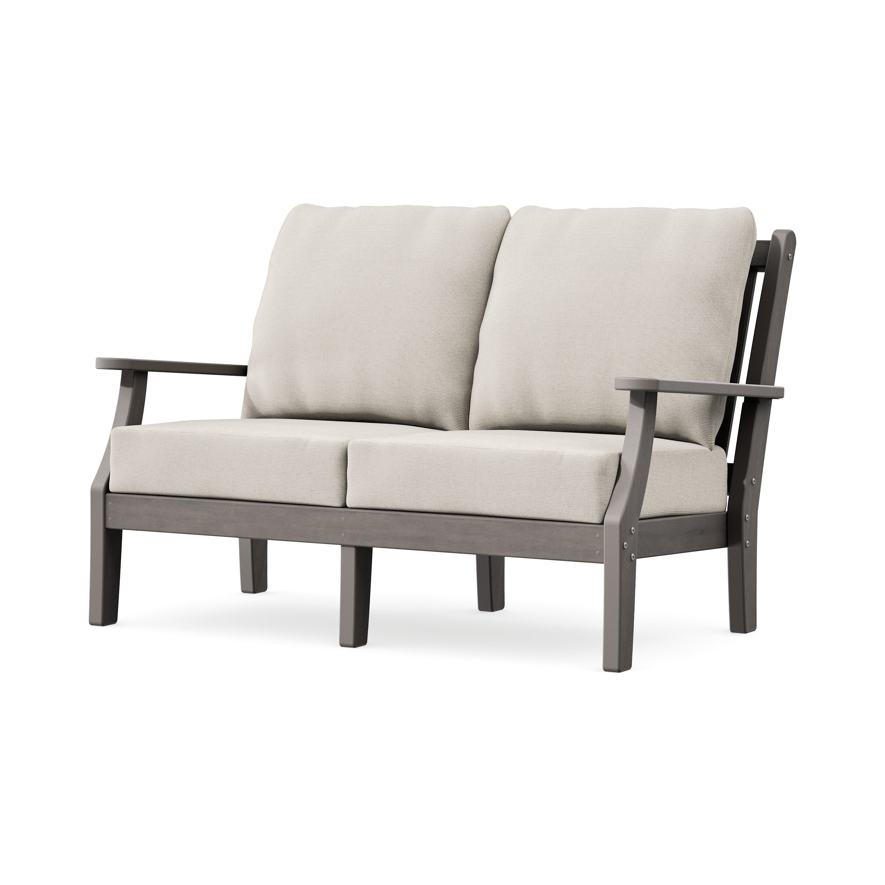 Wovendale Deep Seating Loveseat in Driftwood / Dune Burlap
