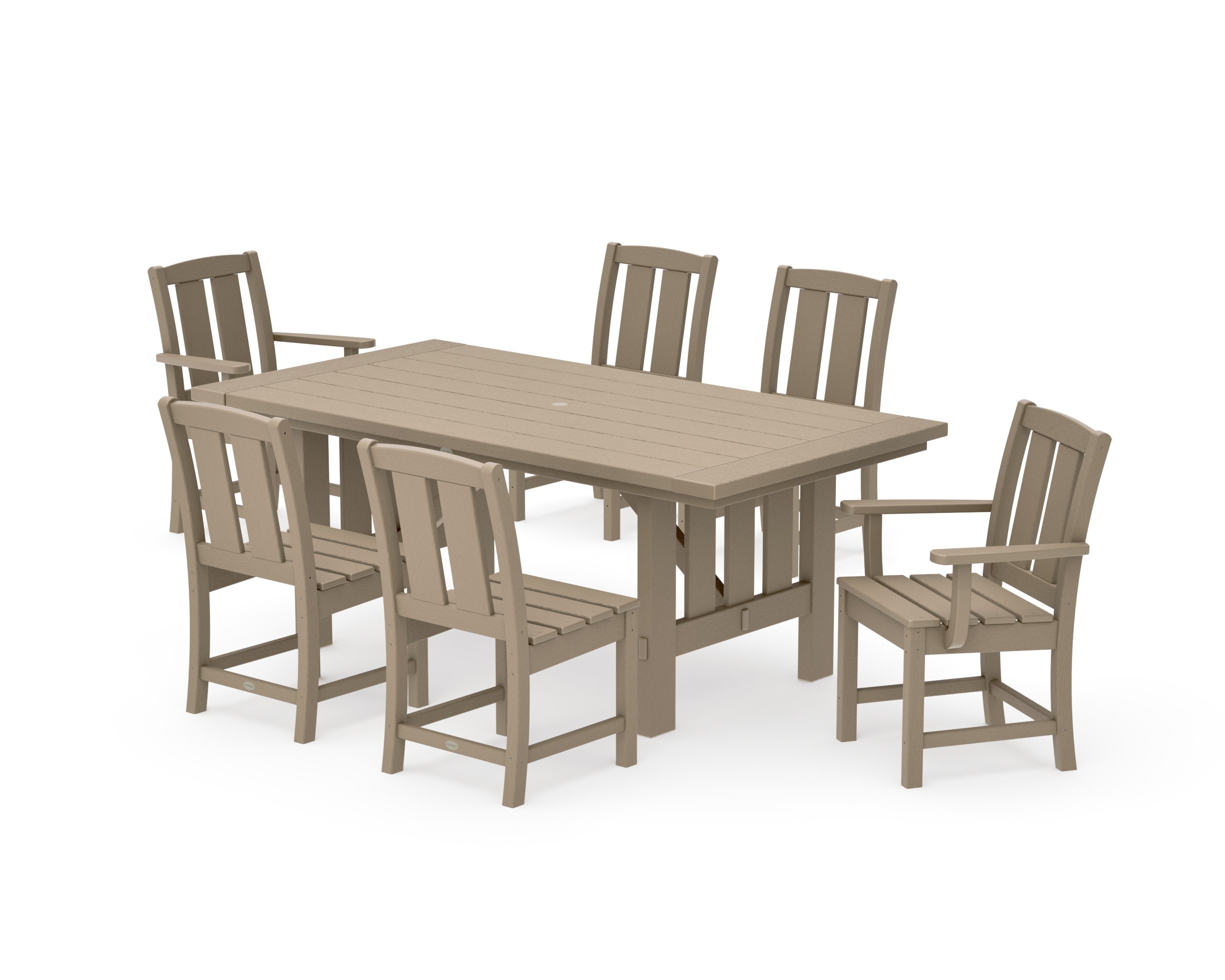 Mission 7-Piece Dining Set with Mission Table in Vintage Sahara
