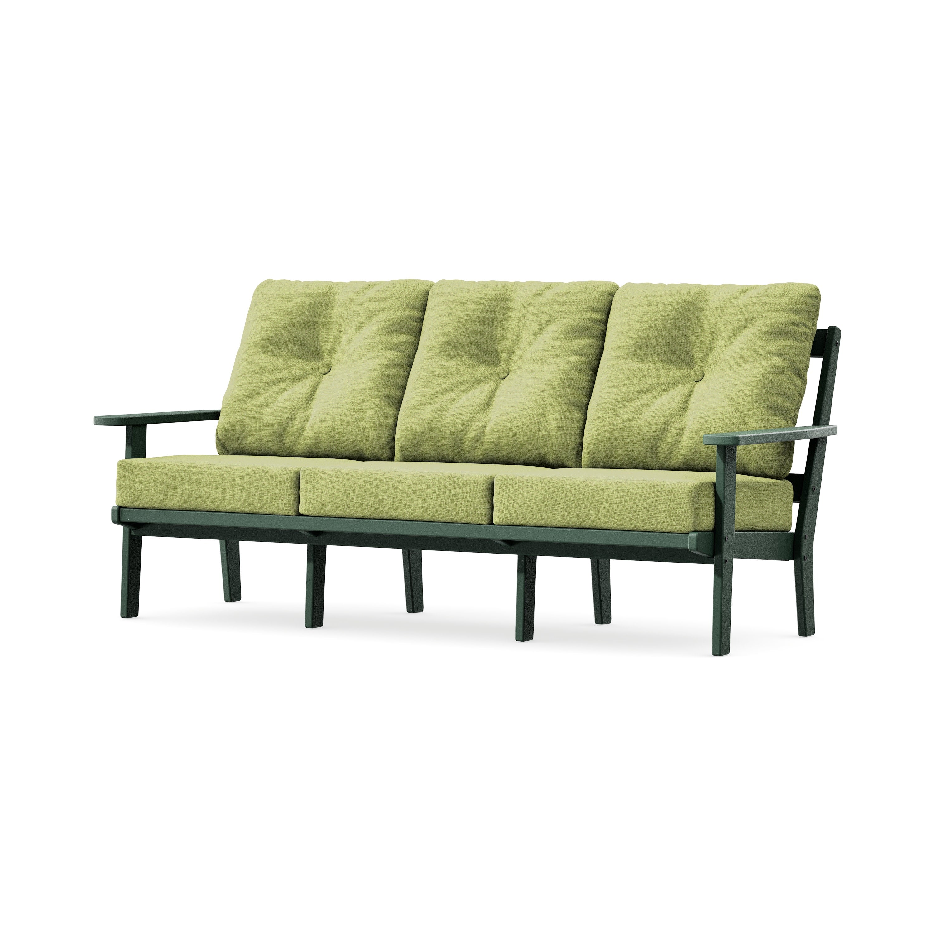 PrairieDeep Seating Sofa in Green / Chartreuse Boucle