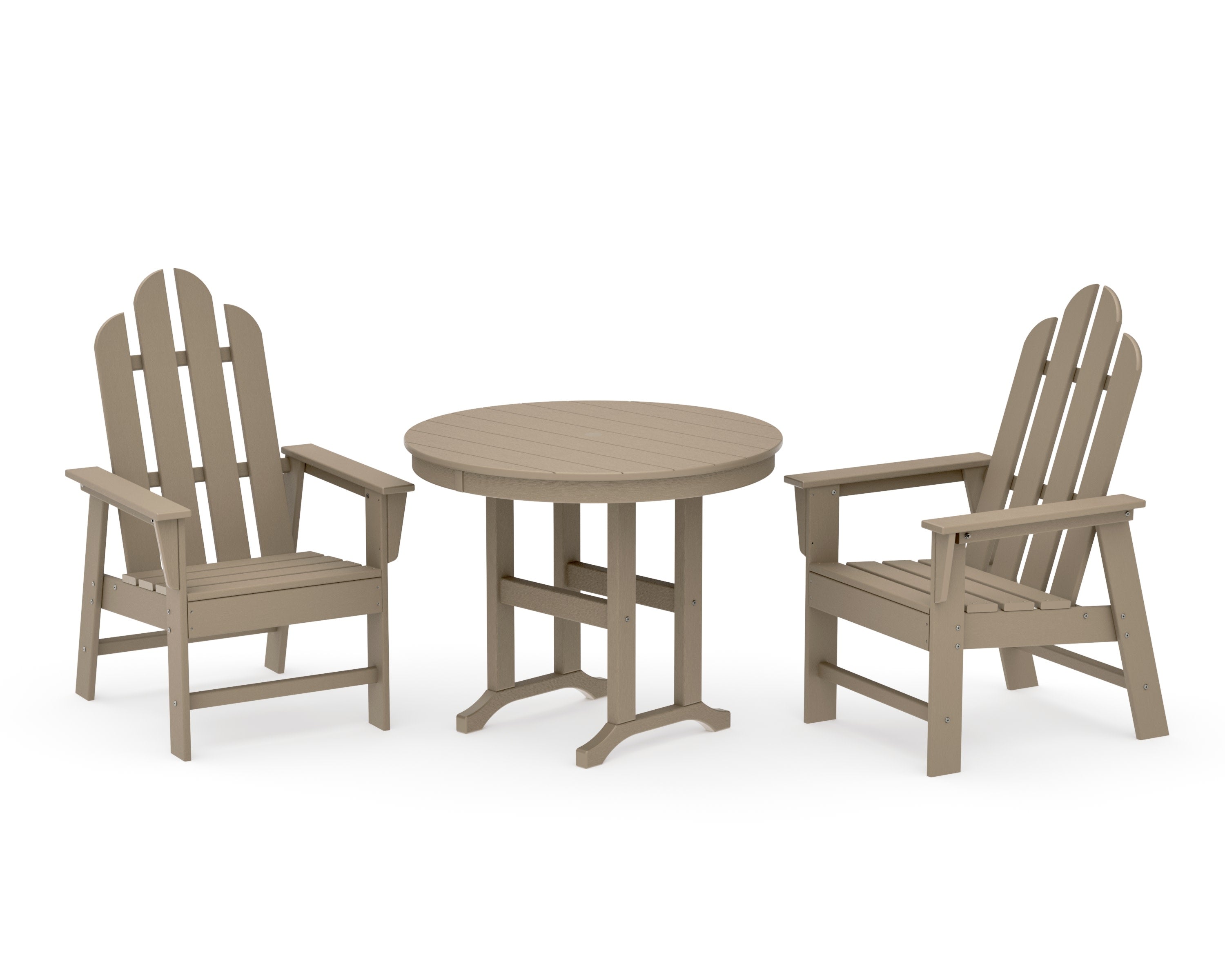 Long Island 3-Piece Round Dining Set in Vintage Sahara