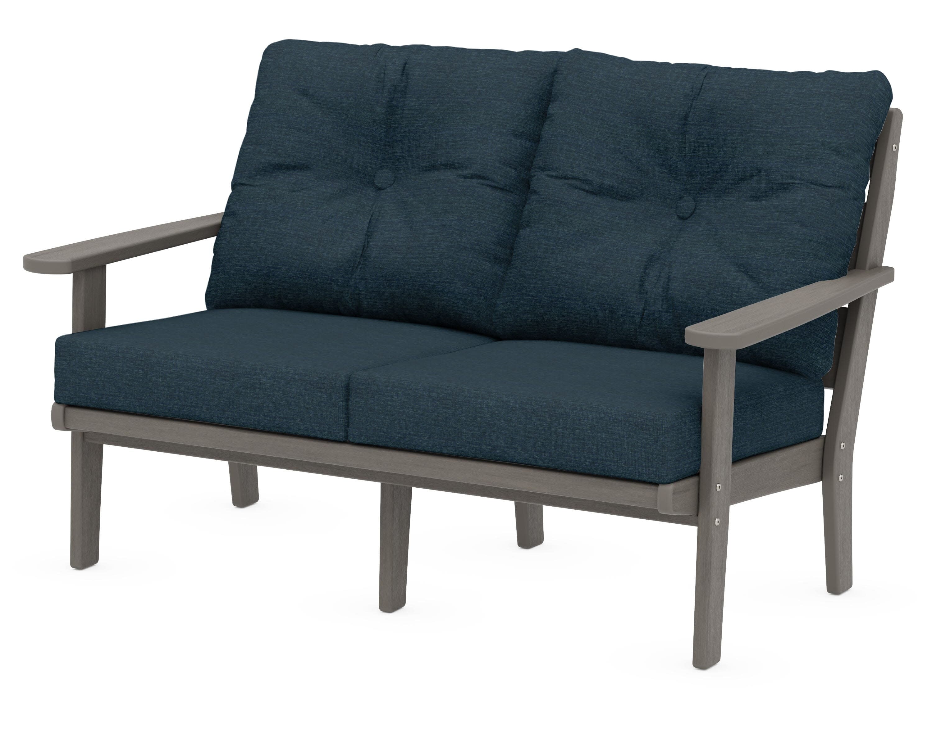 Lakeside Deep Seating Loveseat in Driftwood / Platform Indigo