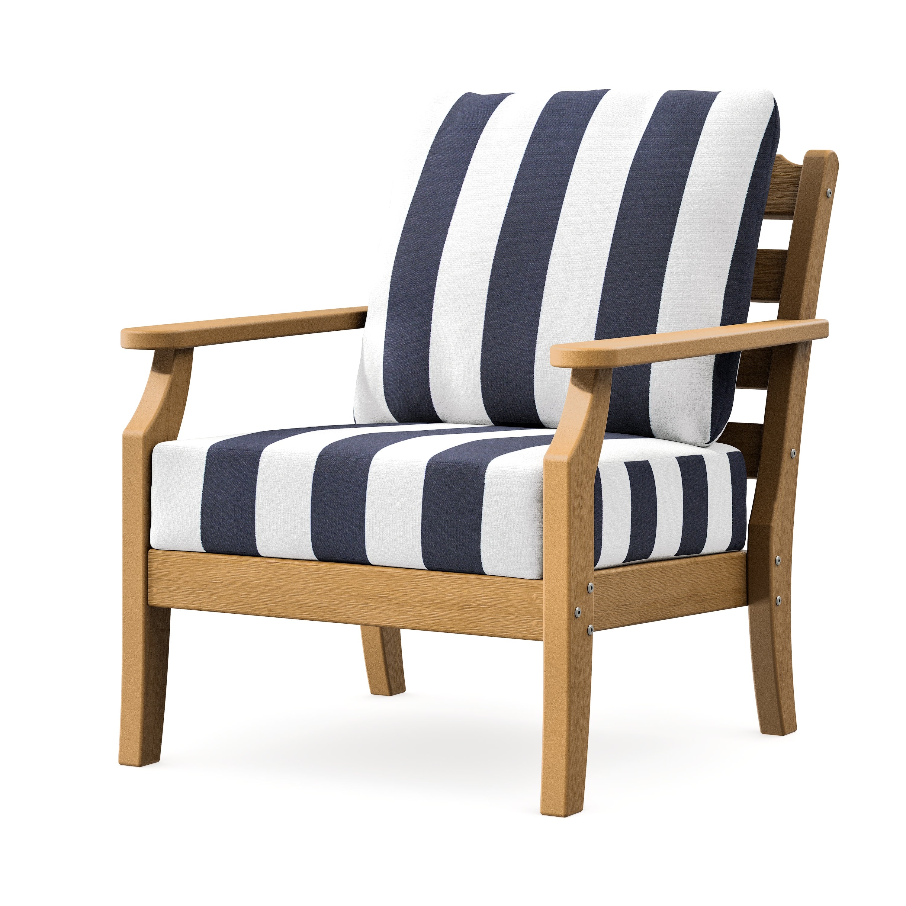 Savannah Deep Seating Chair in Natural / Cabana Stripe Navy