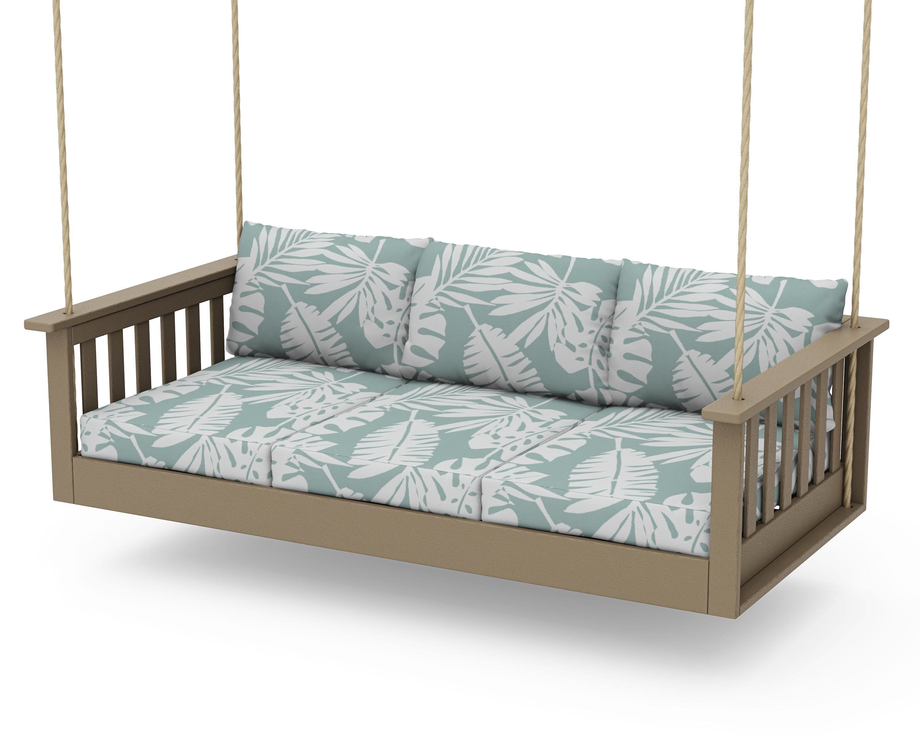Vineyard Daybed Swing in Vintage Sahara / Leaf Glacier Spa