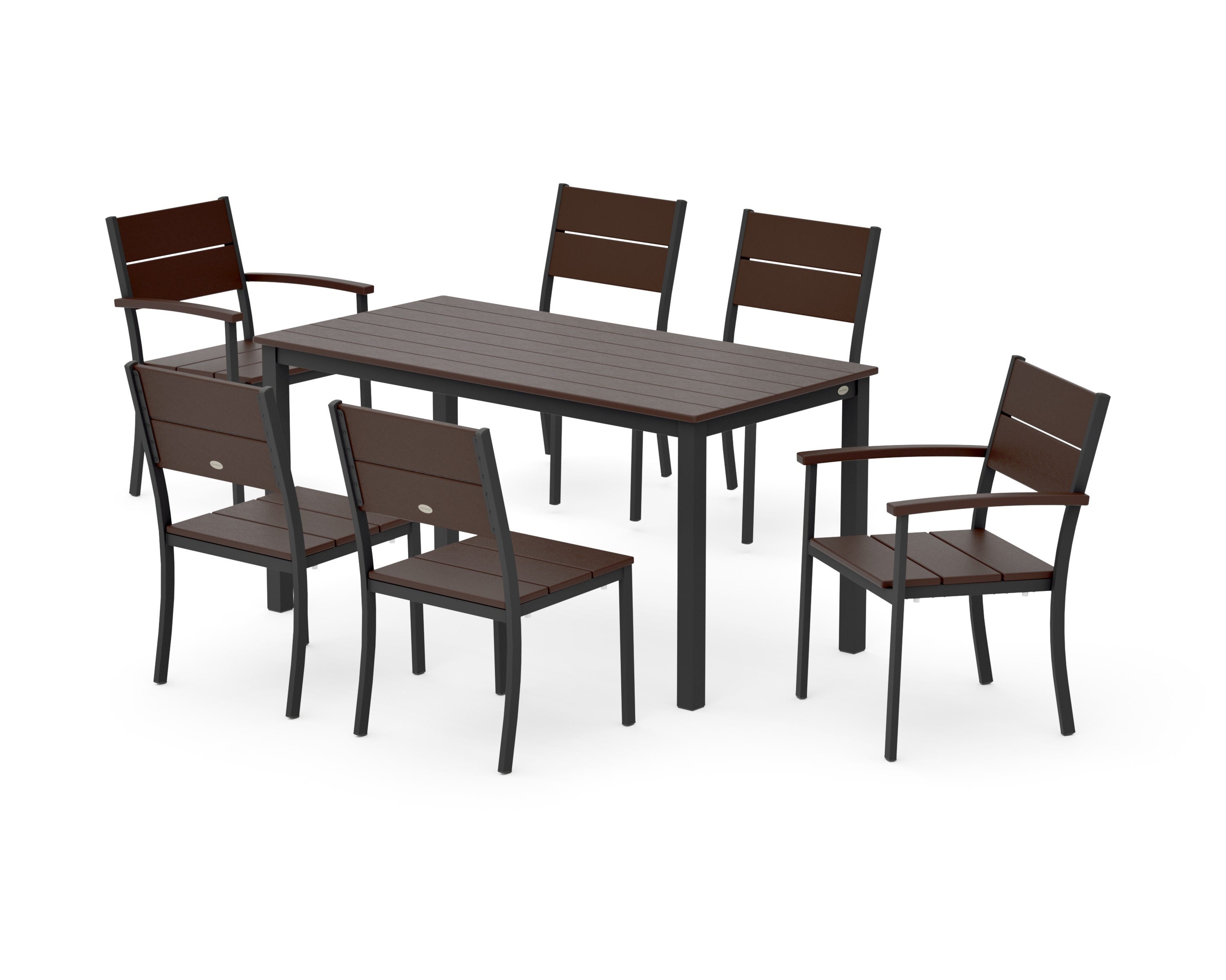 Main Street 7-Piece Dining Set in Black / Mahogany