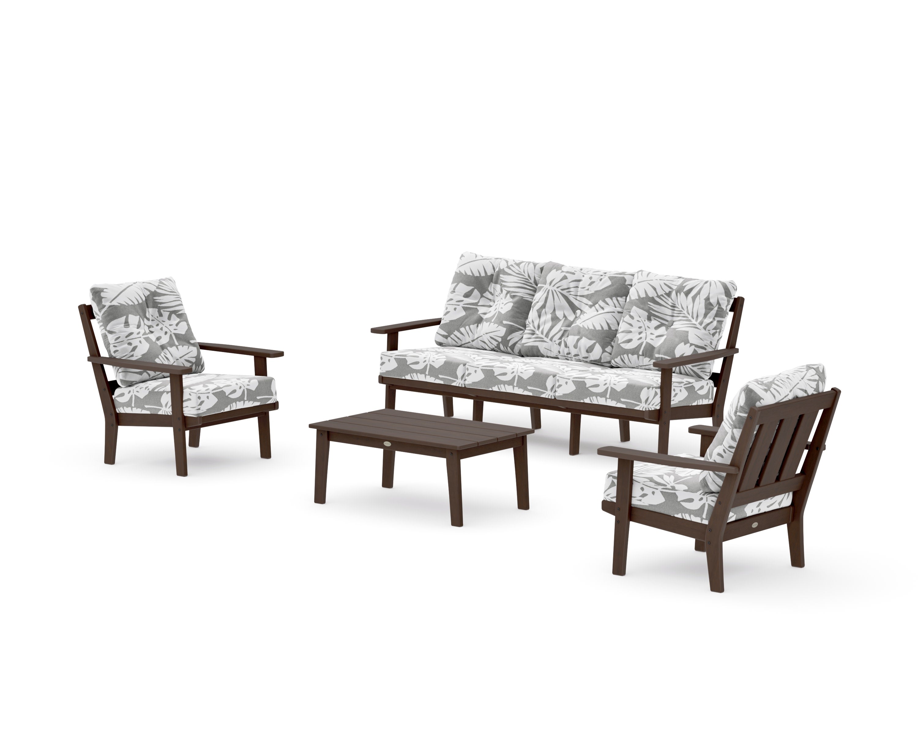 Oxford 4-Piece Deep Seating Set with Sofa in Kona / Leaf Grey Mist