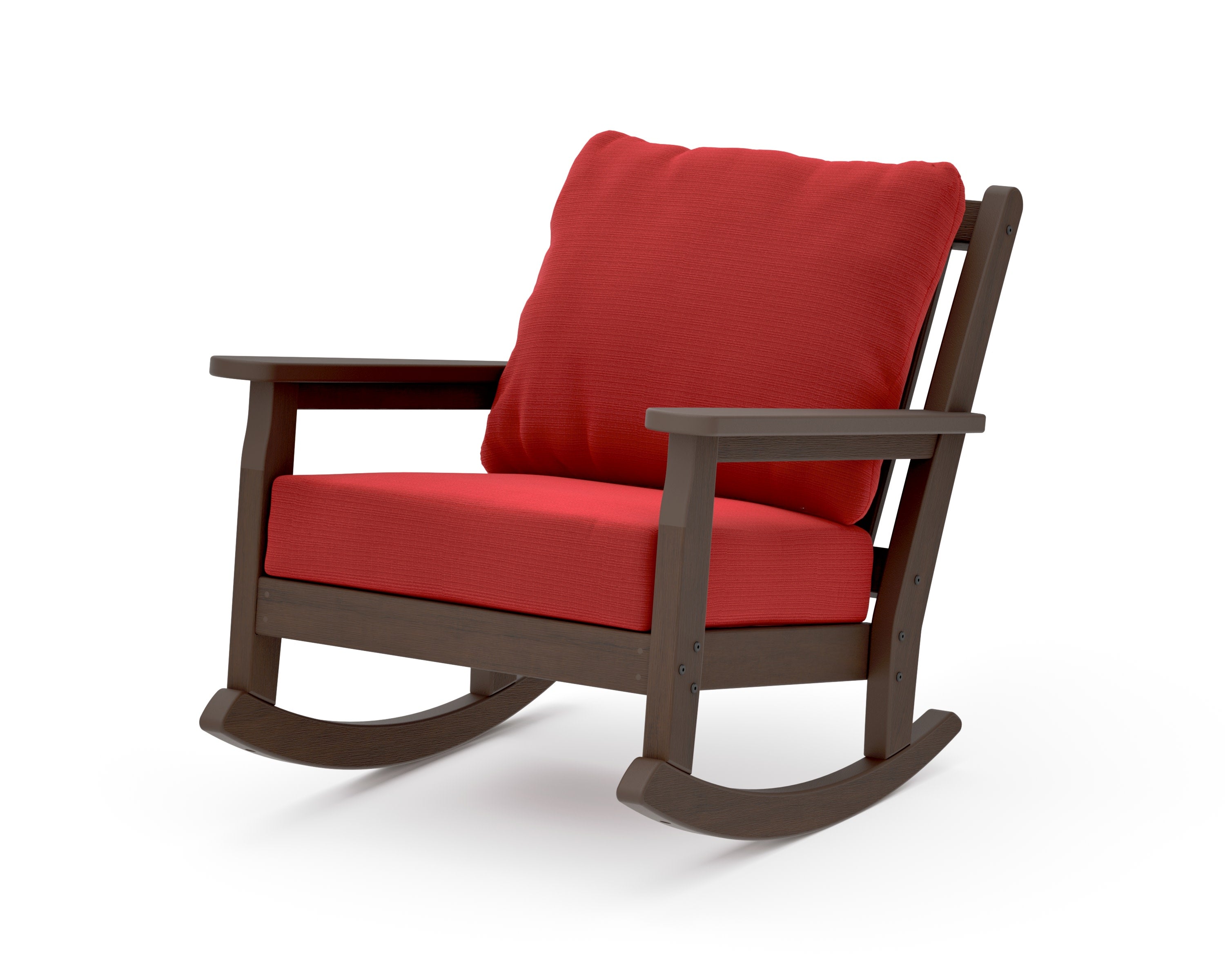 Chippendale Deep Seating Rocking Chair in Kona / Crimson Linen