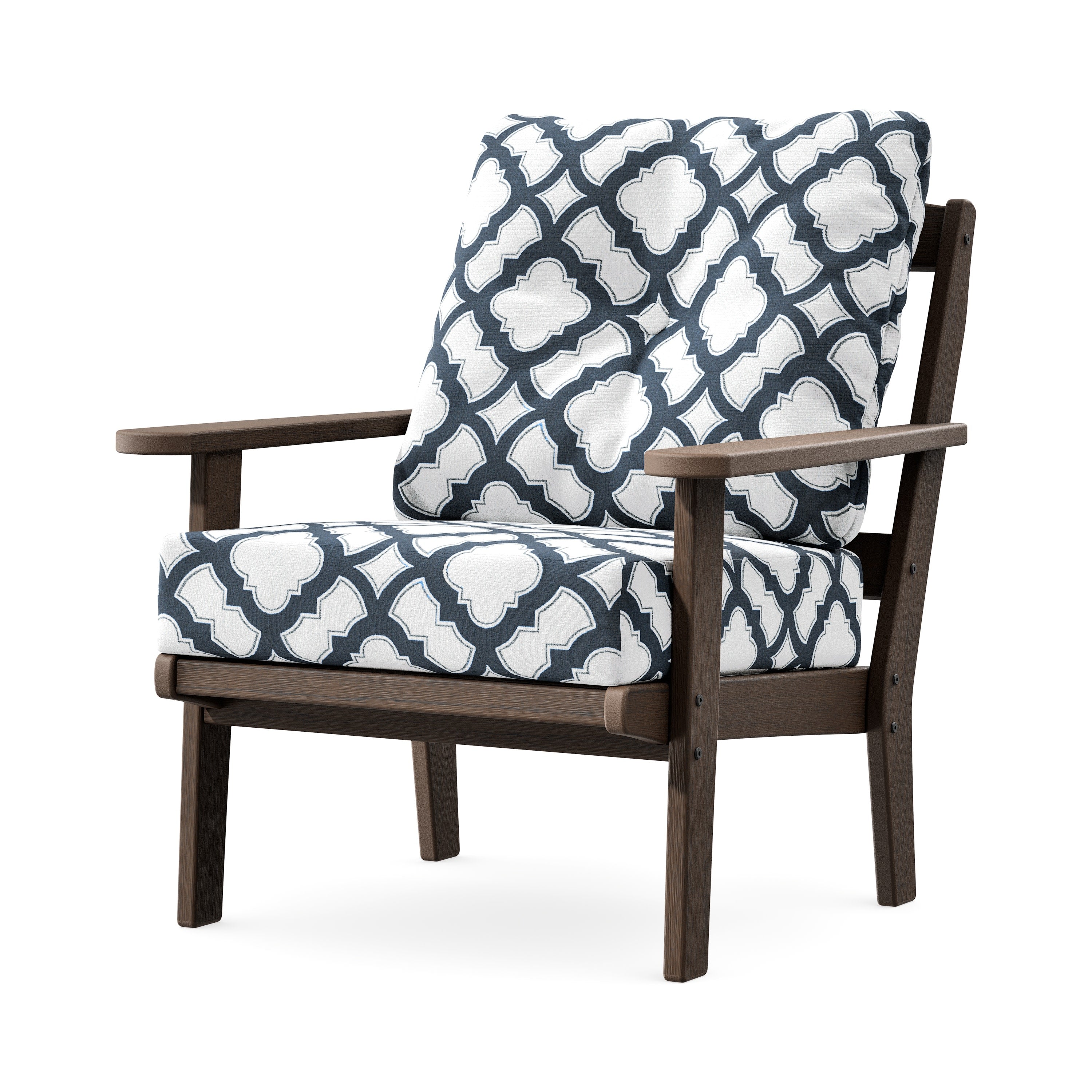 Mission Deep Seating Chair in Kona / Trellis Marine Indigo