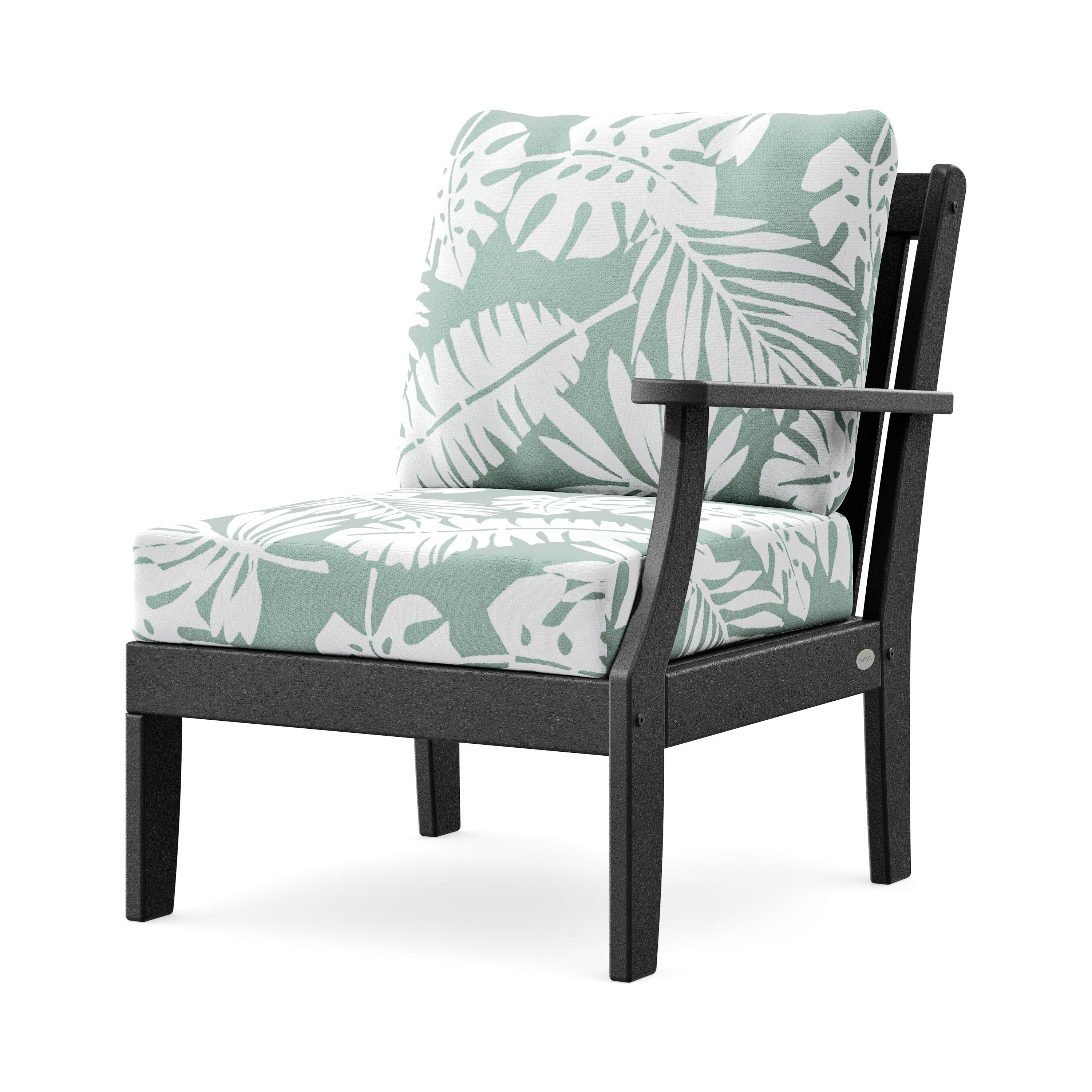 Braxton Modular Right Arm Chair in Black / Leaf Glacier Spa