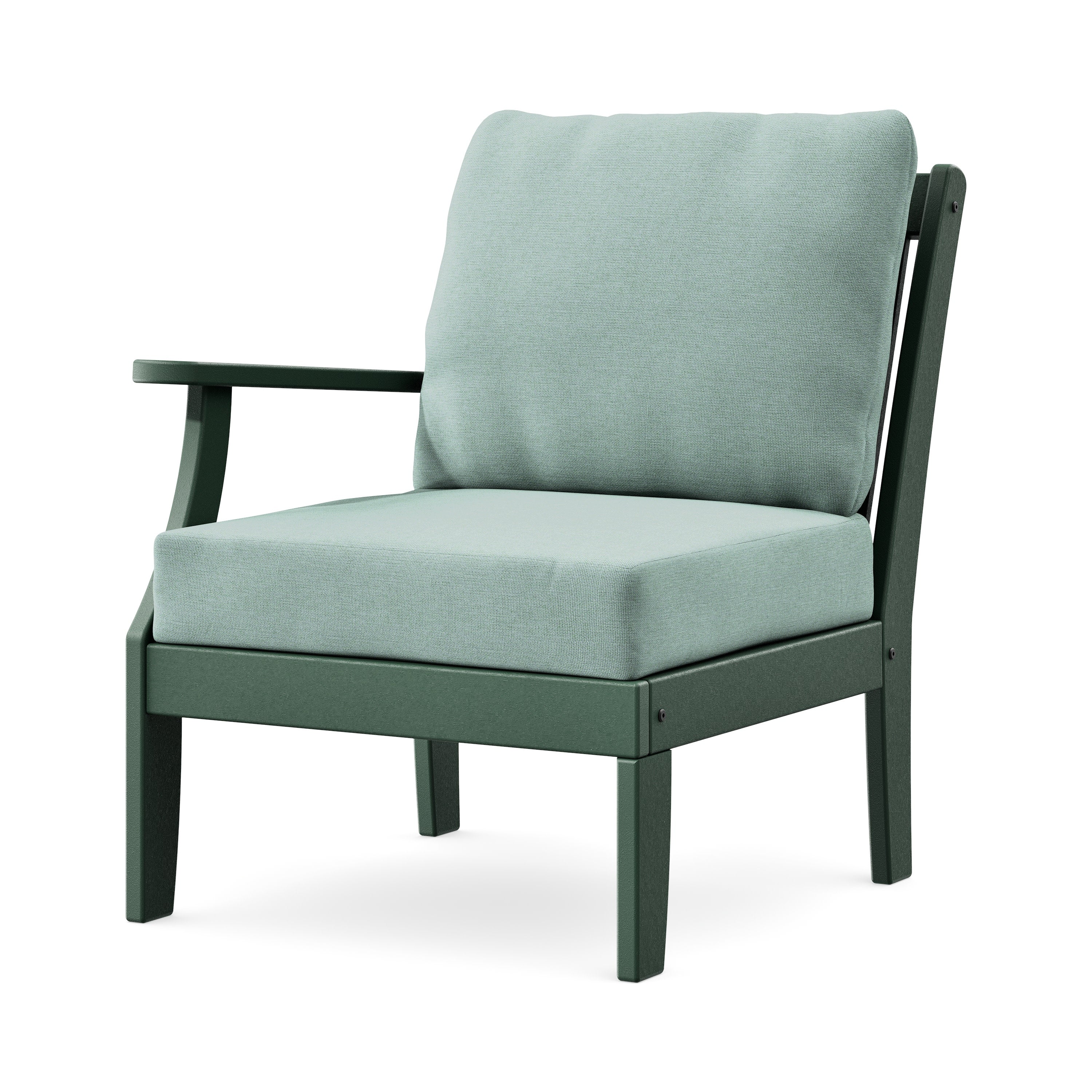 Braxton Modular Left Arm Chair in Green / Glacier Spa