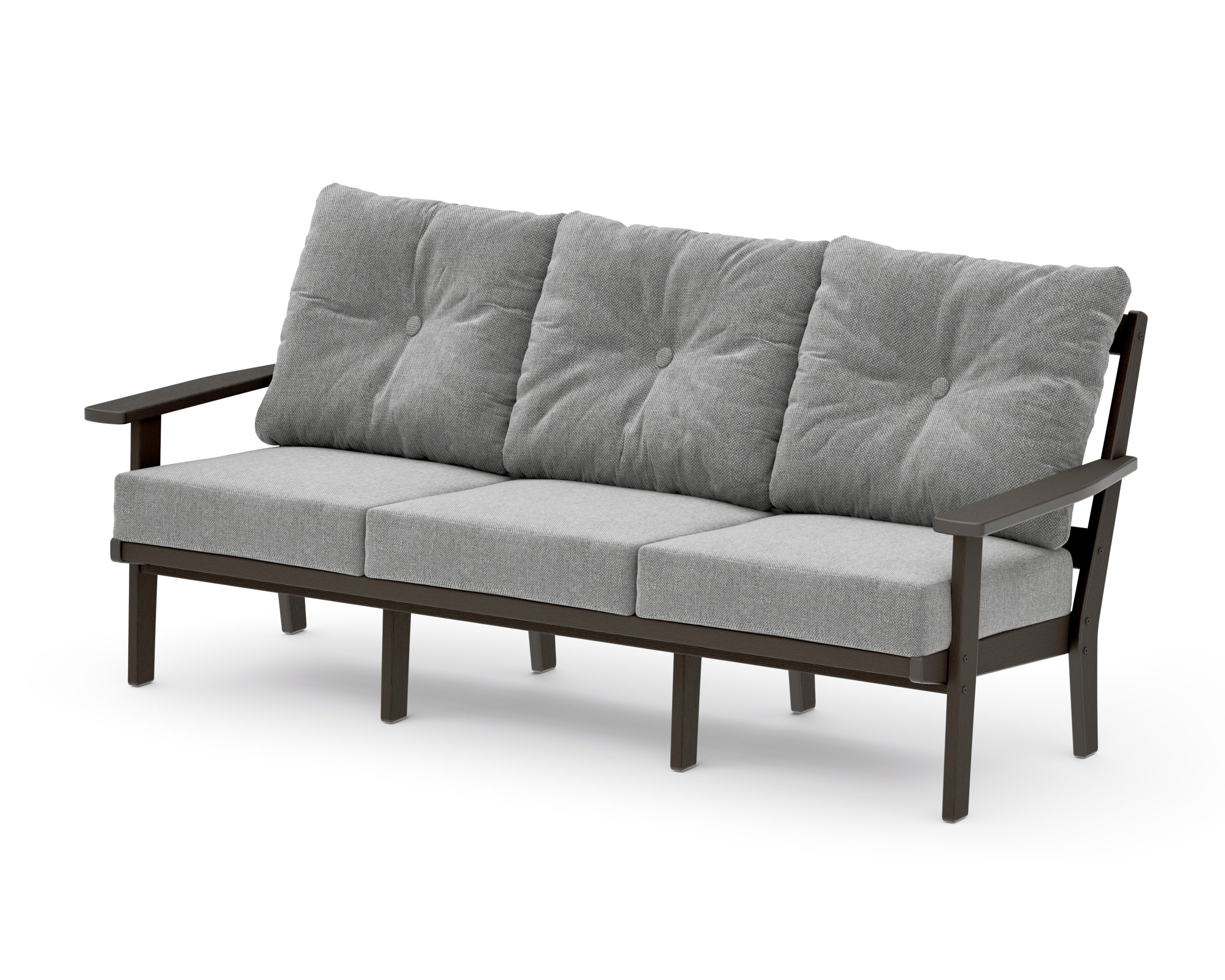 PrairieDeep Seating Sofa in Vintage Coffee / Grey Mist