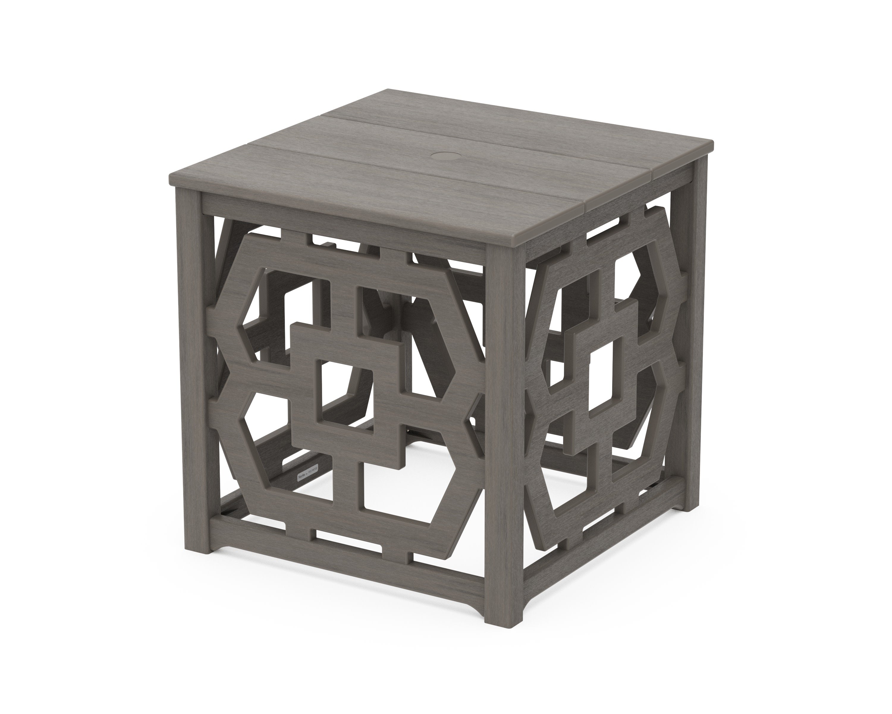 Chinoiserie Umbrella Stand Accent Table in Driftwood
