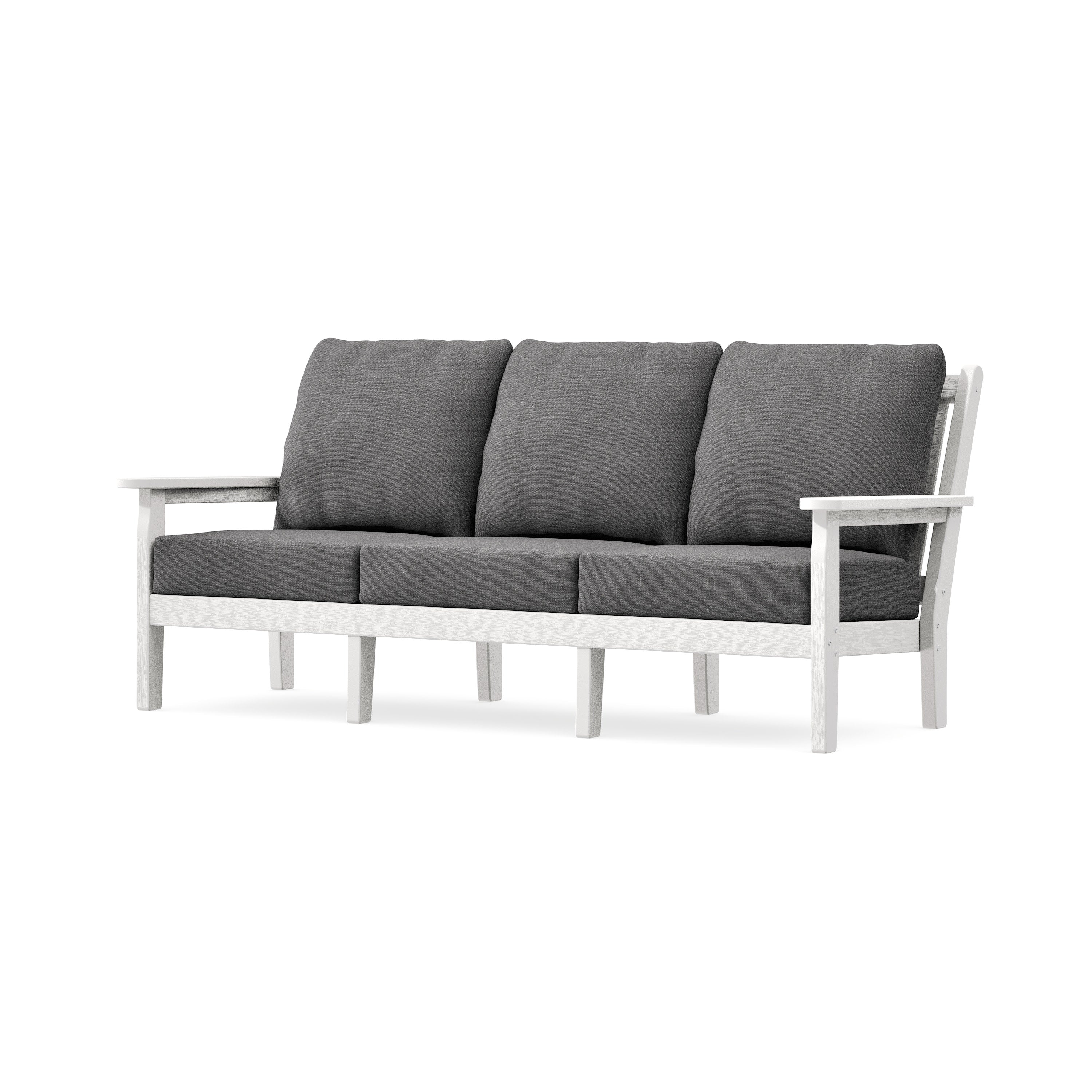 Chippendale Deep Seating Sofa in Vintage White / Ash Charcoal