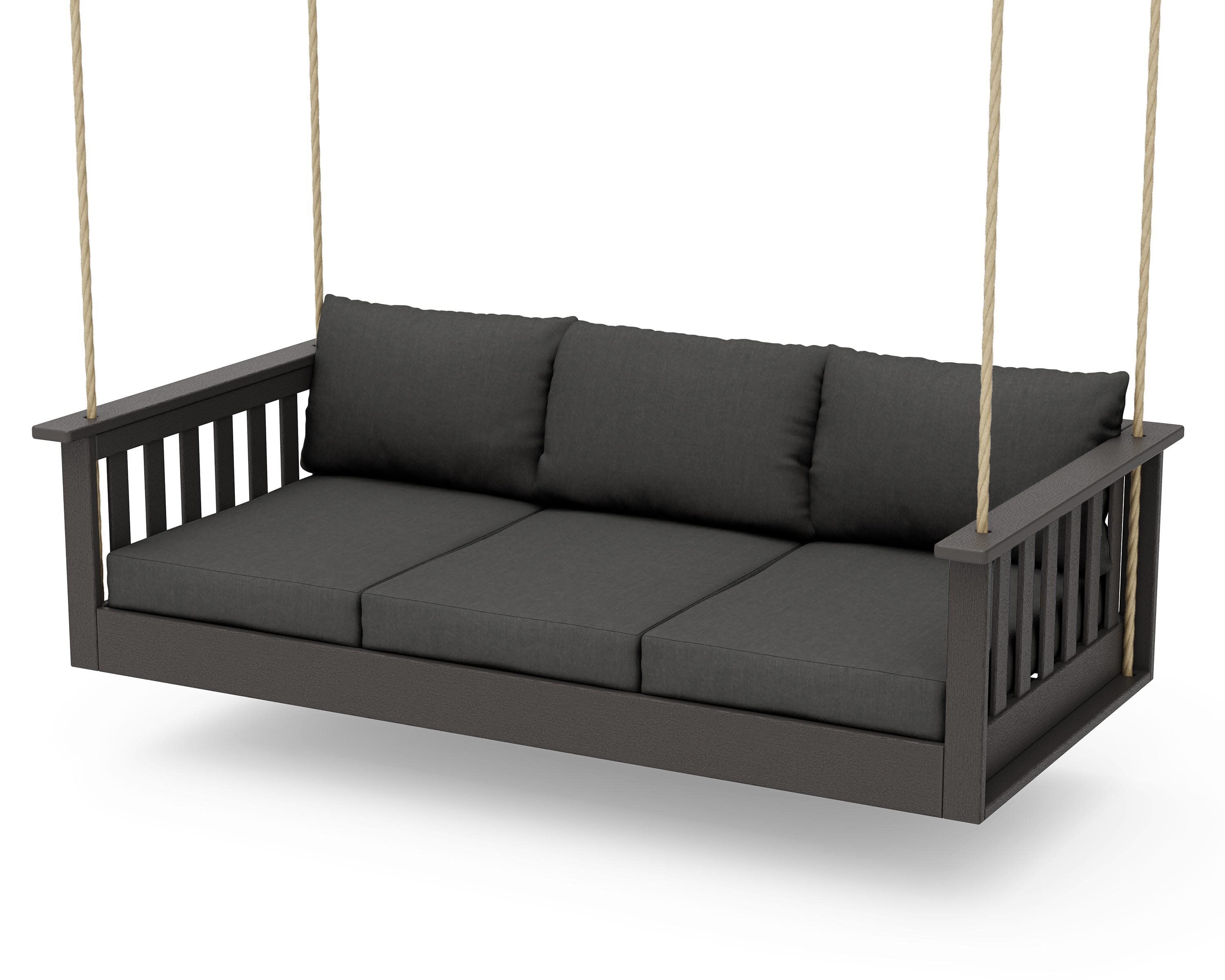Vineyard Daybed Swing in Vintage Coffee / Spectrum Carbon