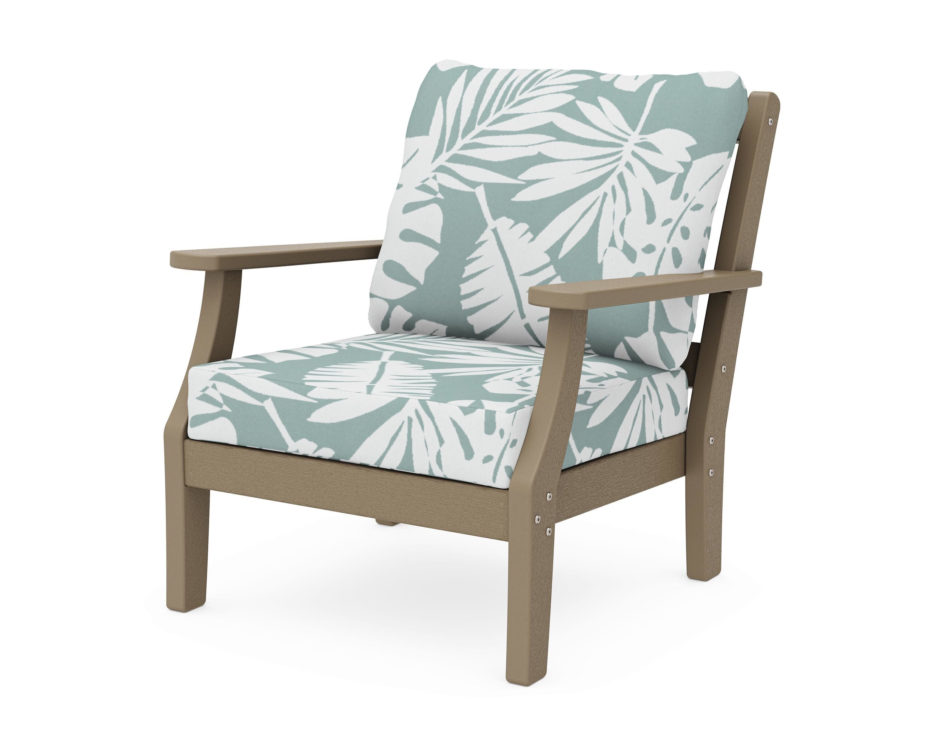 Chinoiserie Deep Seating Chair in Vintage Sahara / Leaf Glacier Spa
