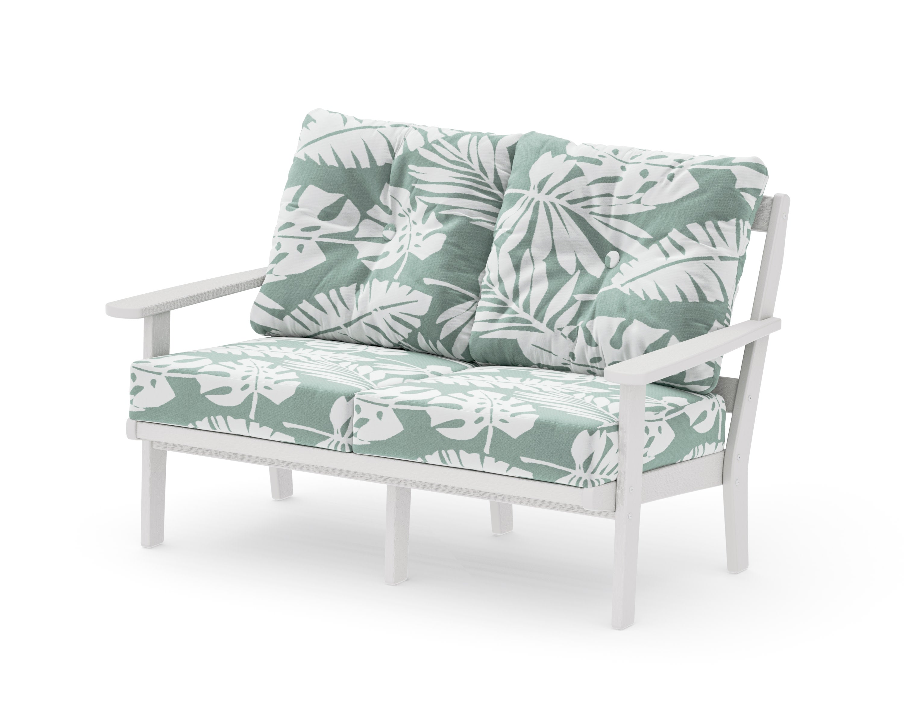 Mission Deep SeatingLoveseat in Vintage White / Leaf Glacier Spa