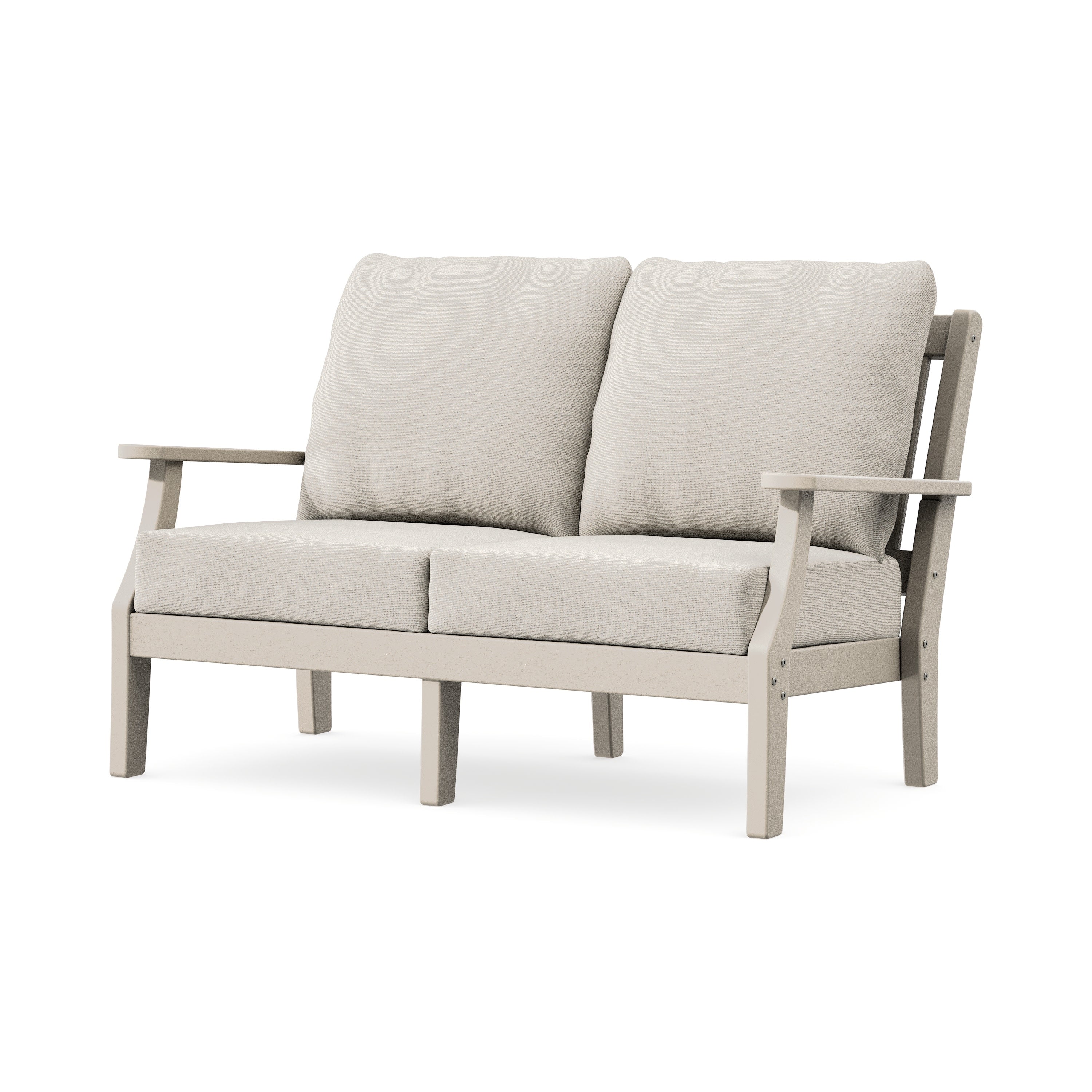 Chinoiserie Deep Seating Loveseat in Sand / Dune Burlap
