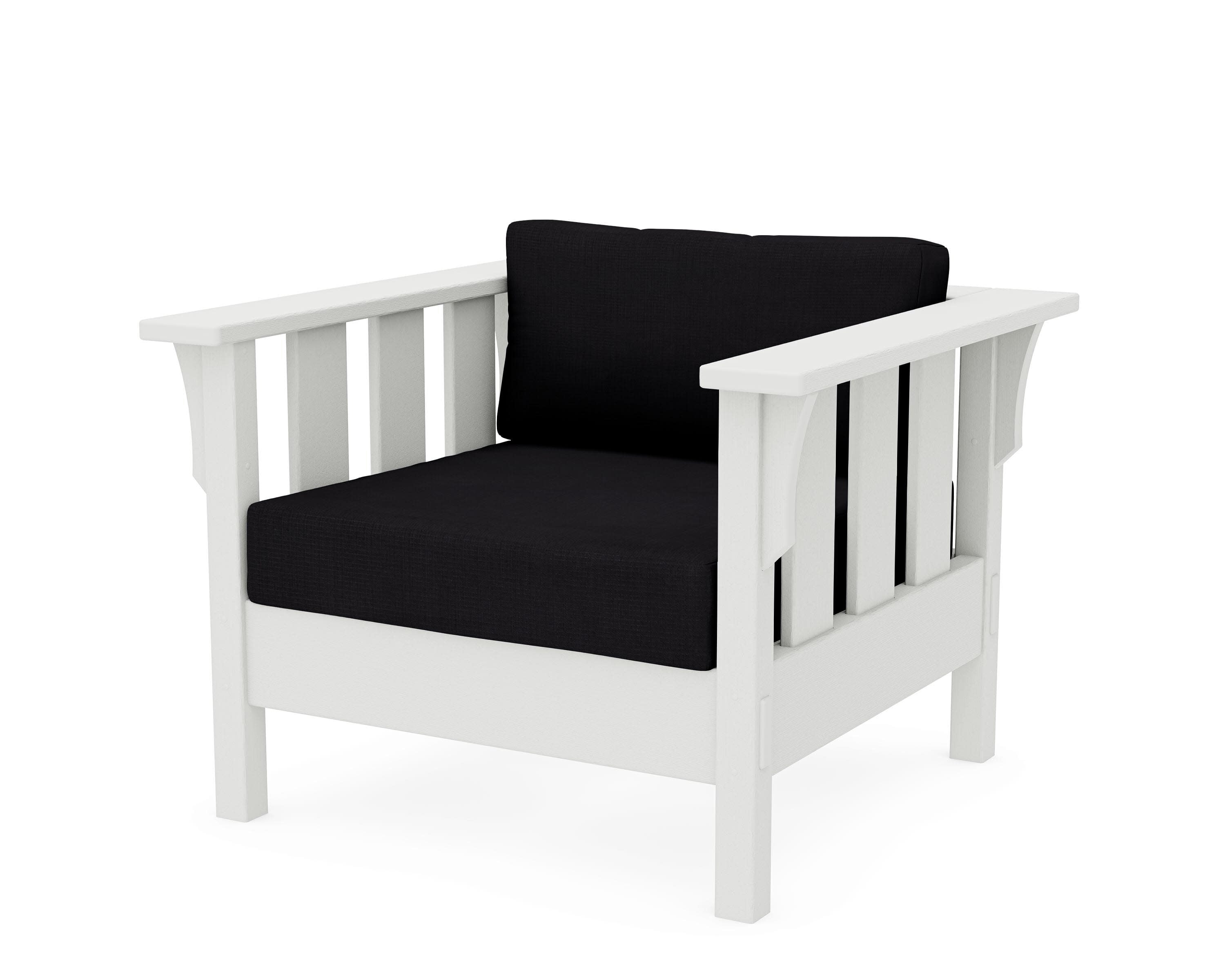 Acadia Deep Seating Chair in Vintage White / Midnight Linen