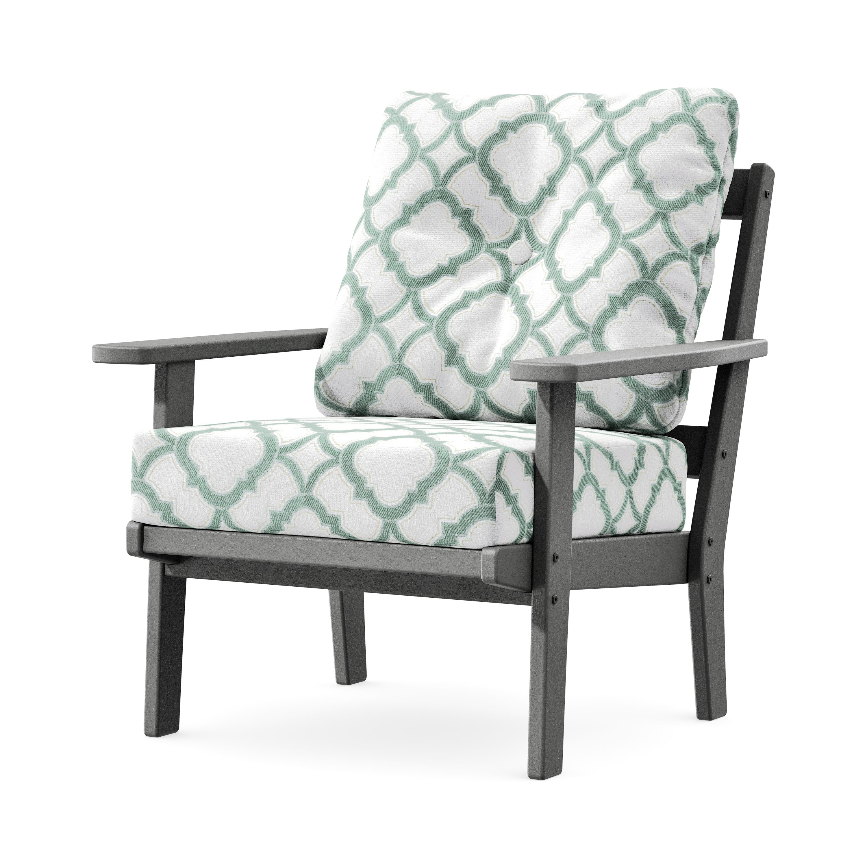 Prairie Deep Seating Chair in Slate Grey / Trellis Glacier Spa