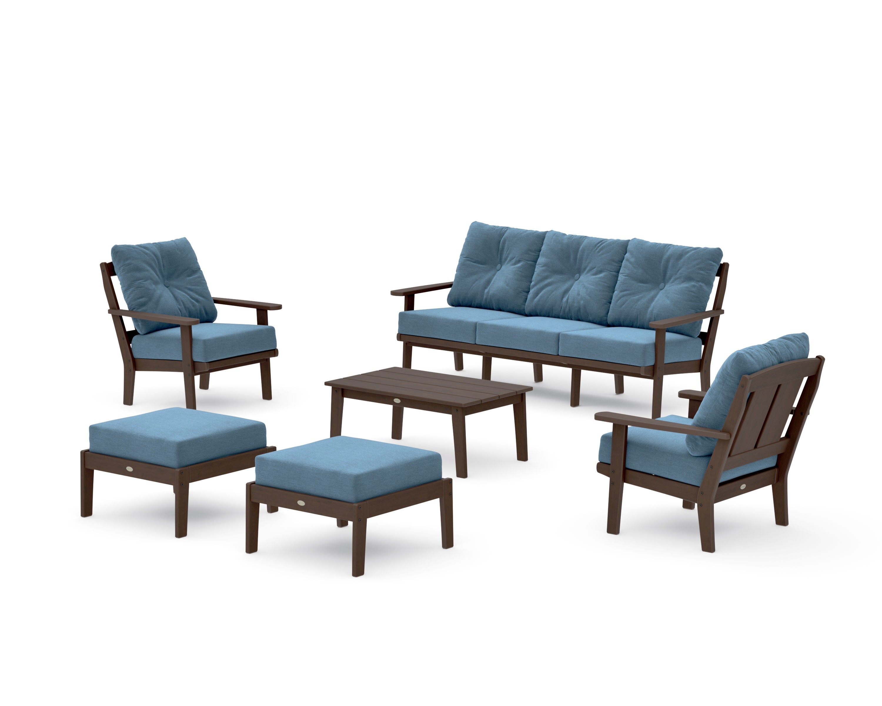 Mission 6-Piece Lounge Sofa Set in Kona / Sky Blue