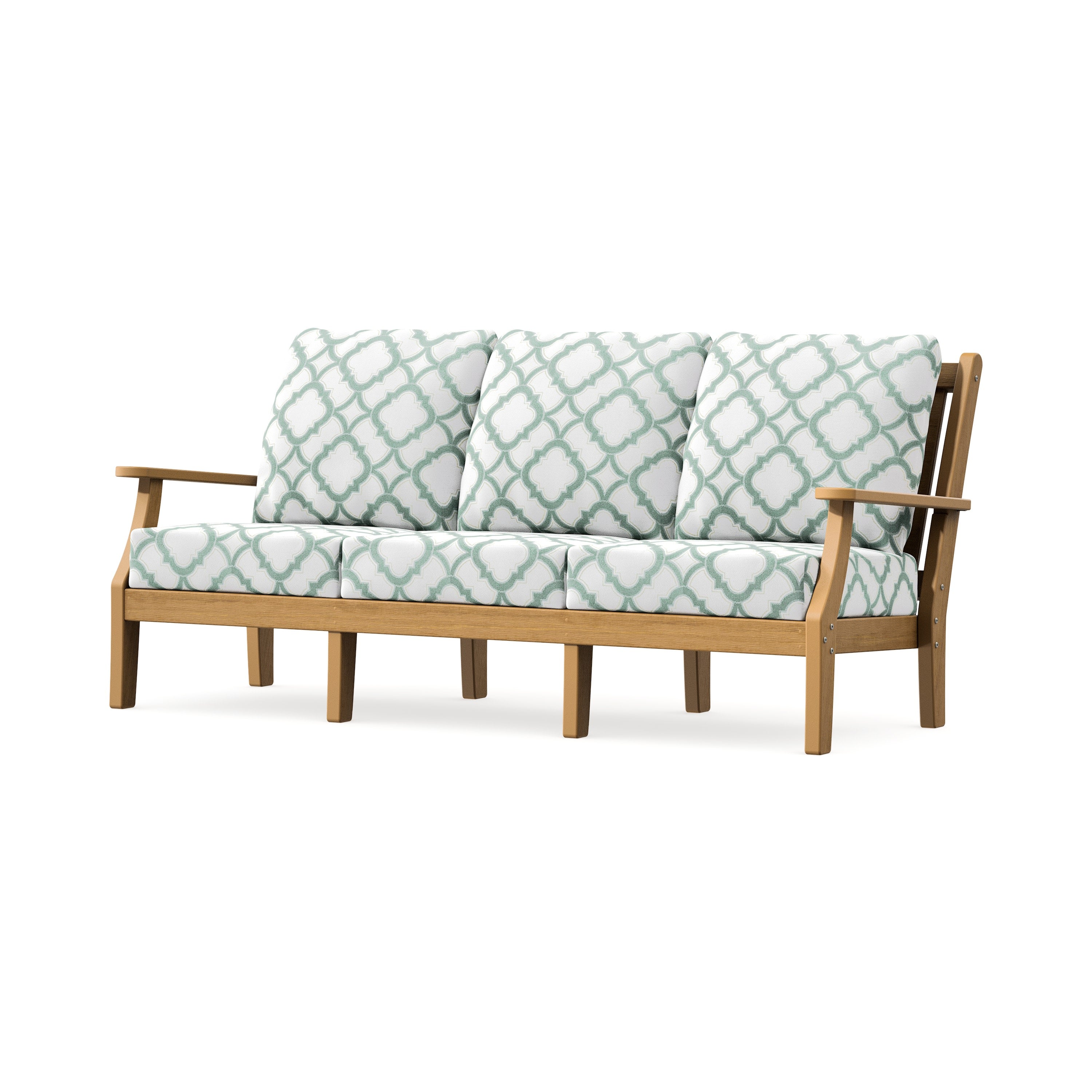 Wovendale Deep Seating Sofa in Natural / Trellis Glacier Spa