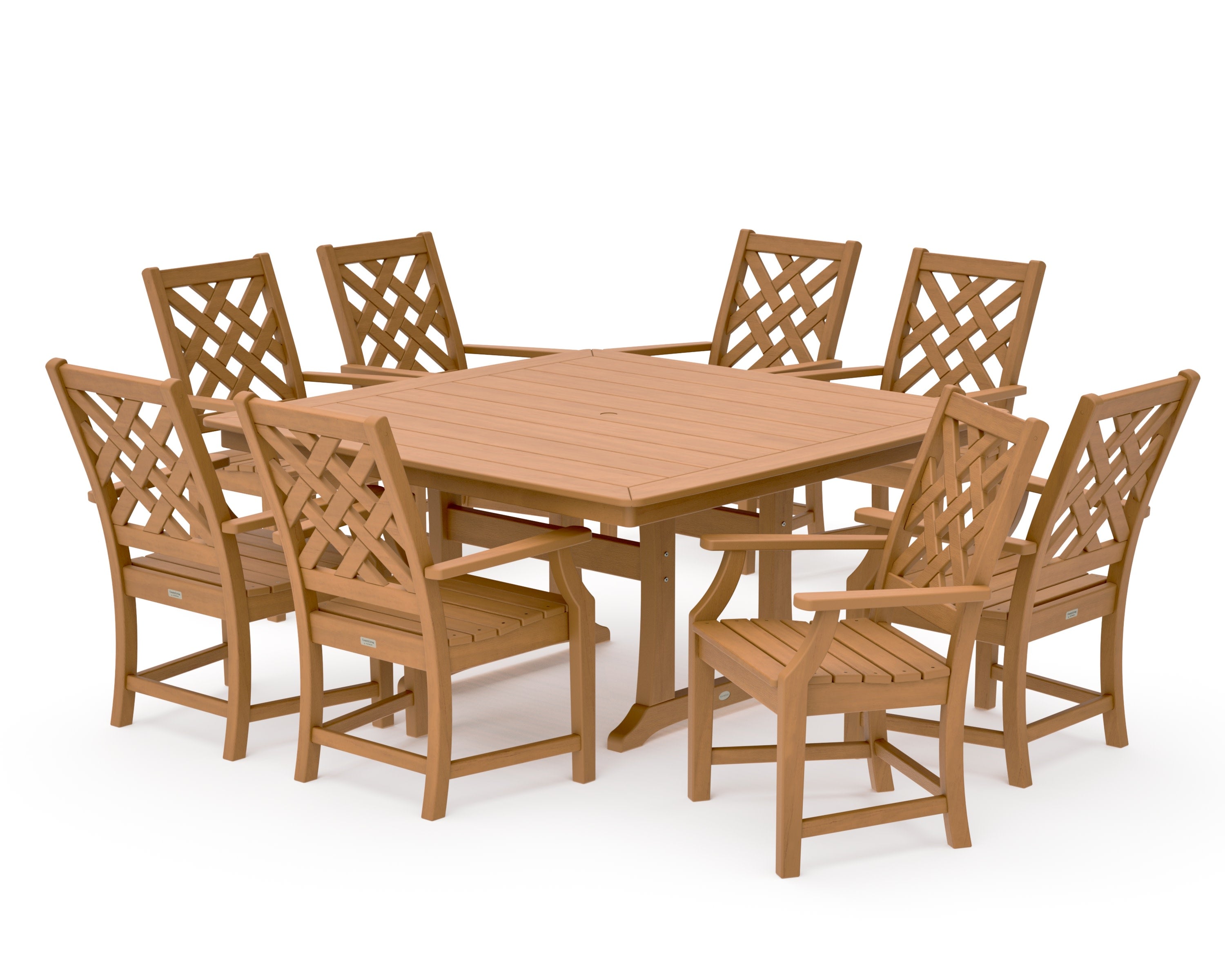 Wovendale 9-Piece Square Dining Set with Trestle Legs in Natural