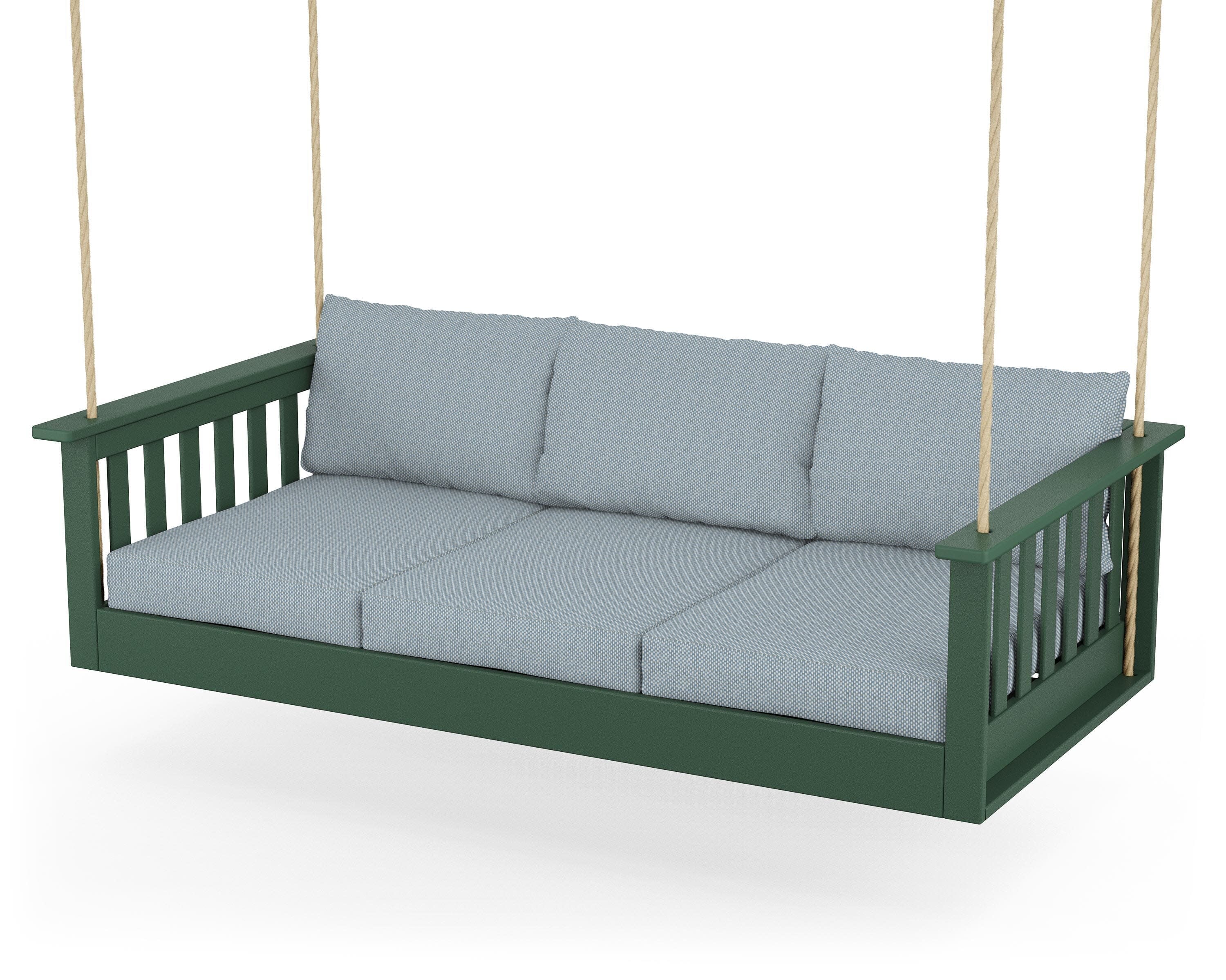 Vineyard Daybed Swing in Green / Exhale Sky