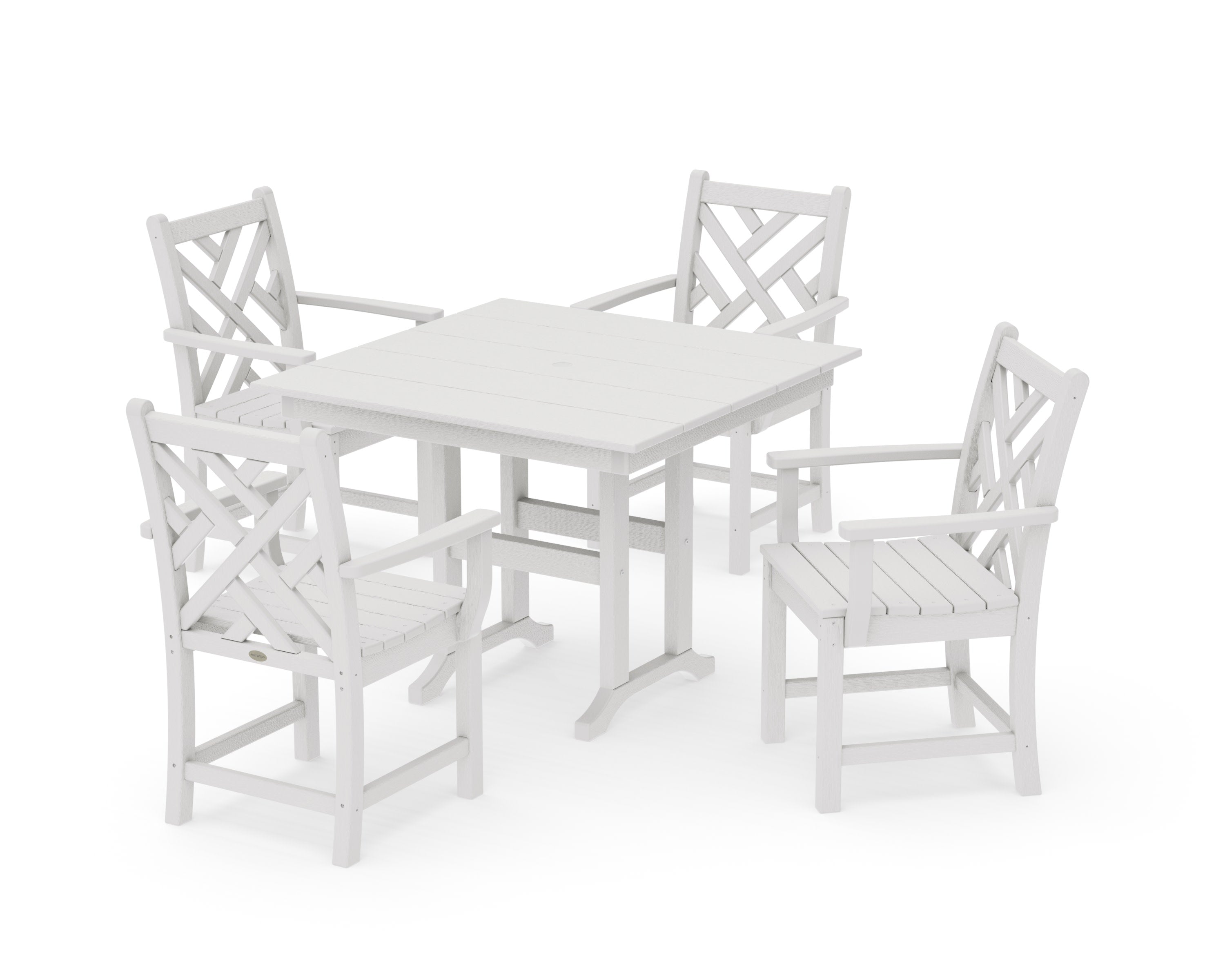 Chippendale 5-Piece Farmhouse Dining Set in Vintage White