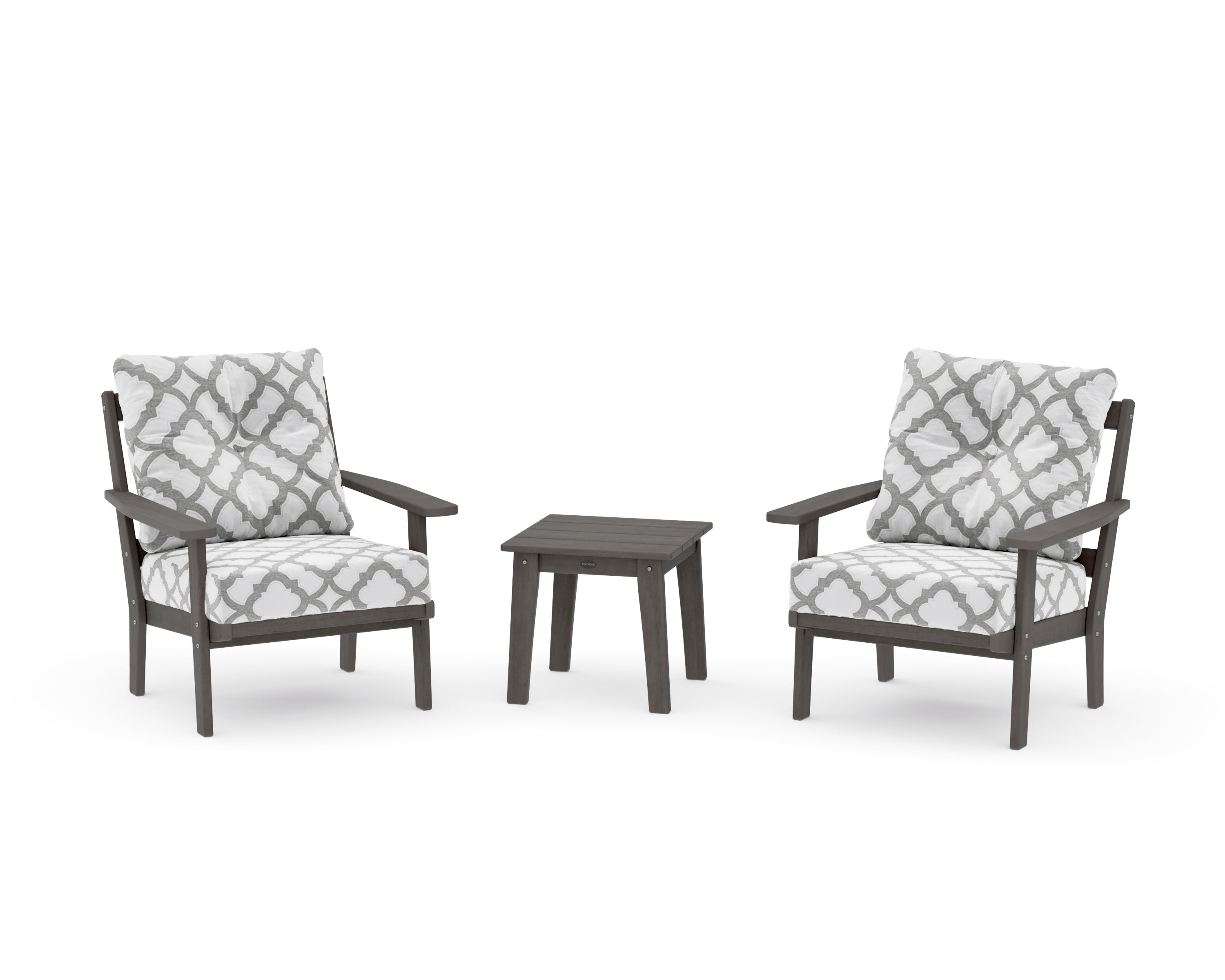 Oxford 3-Piece Deep Seating Set in Driftwood / Trellis Grey Mist