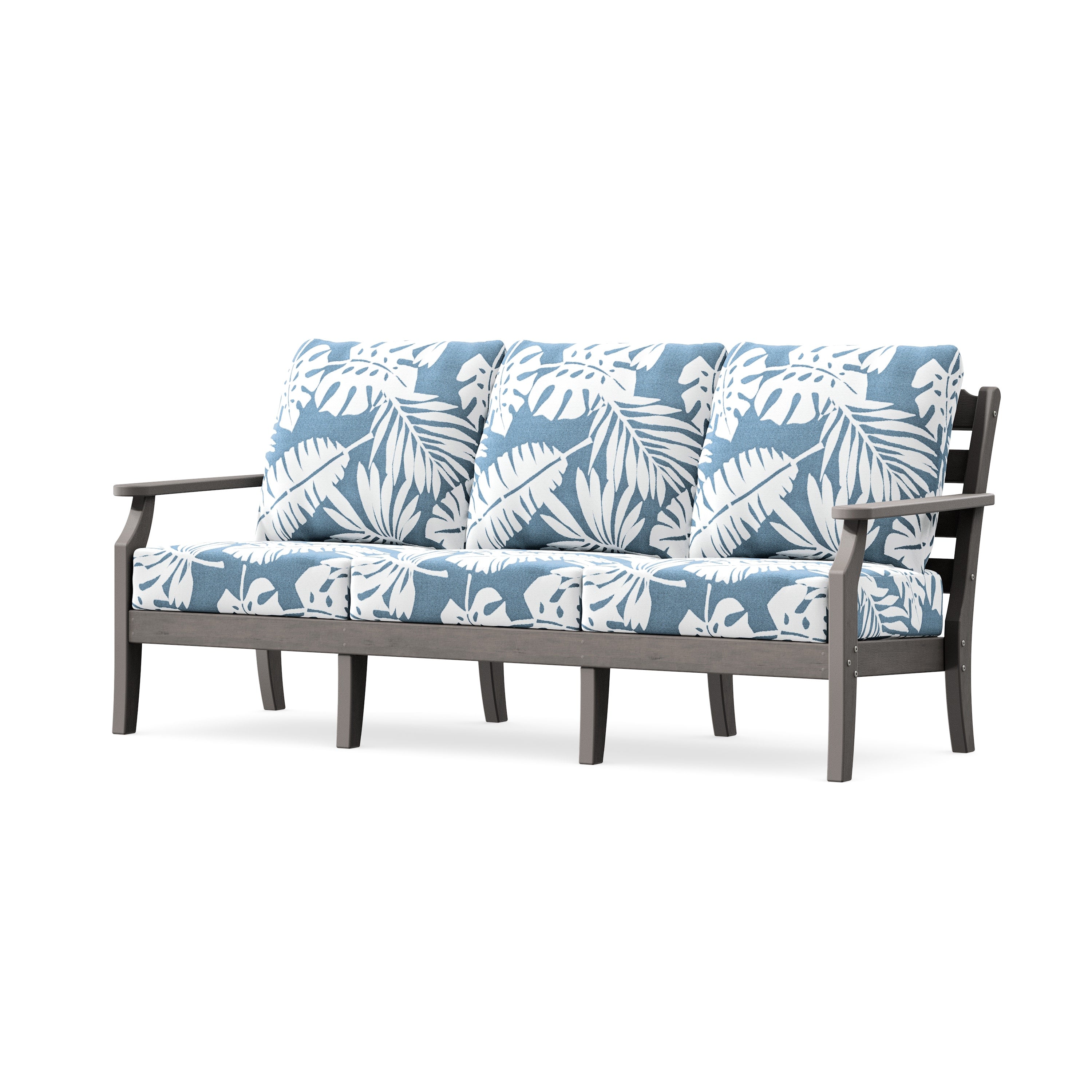 Savannah Deep Seating Sofa in Driftwood / Leaf Sky Blue