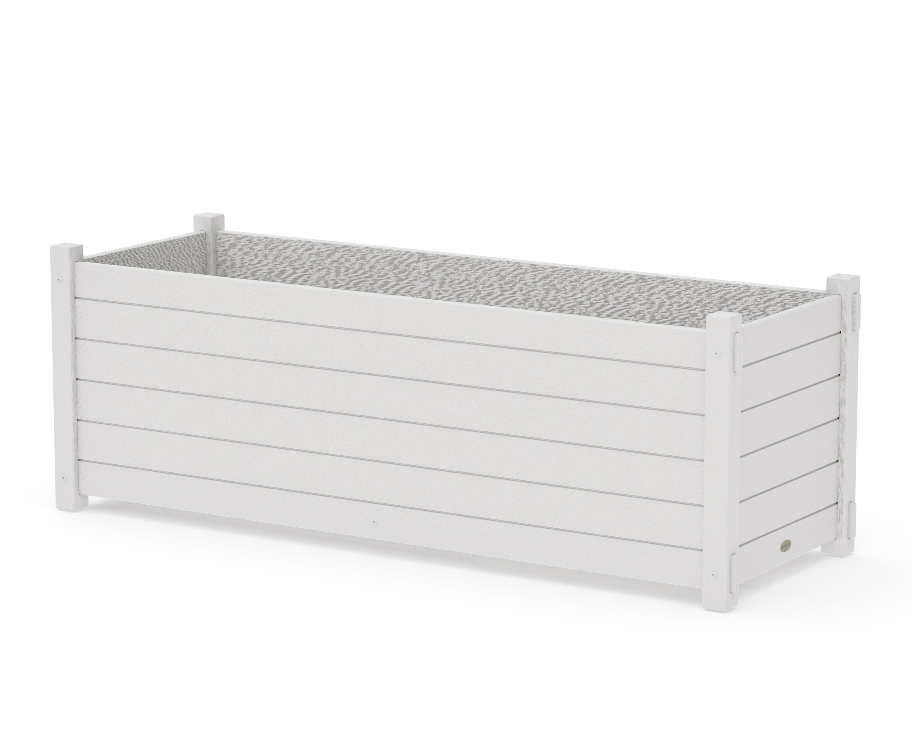 Nautical Large Rectangle Triple Planter Box in Vintage White