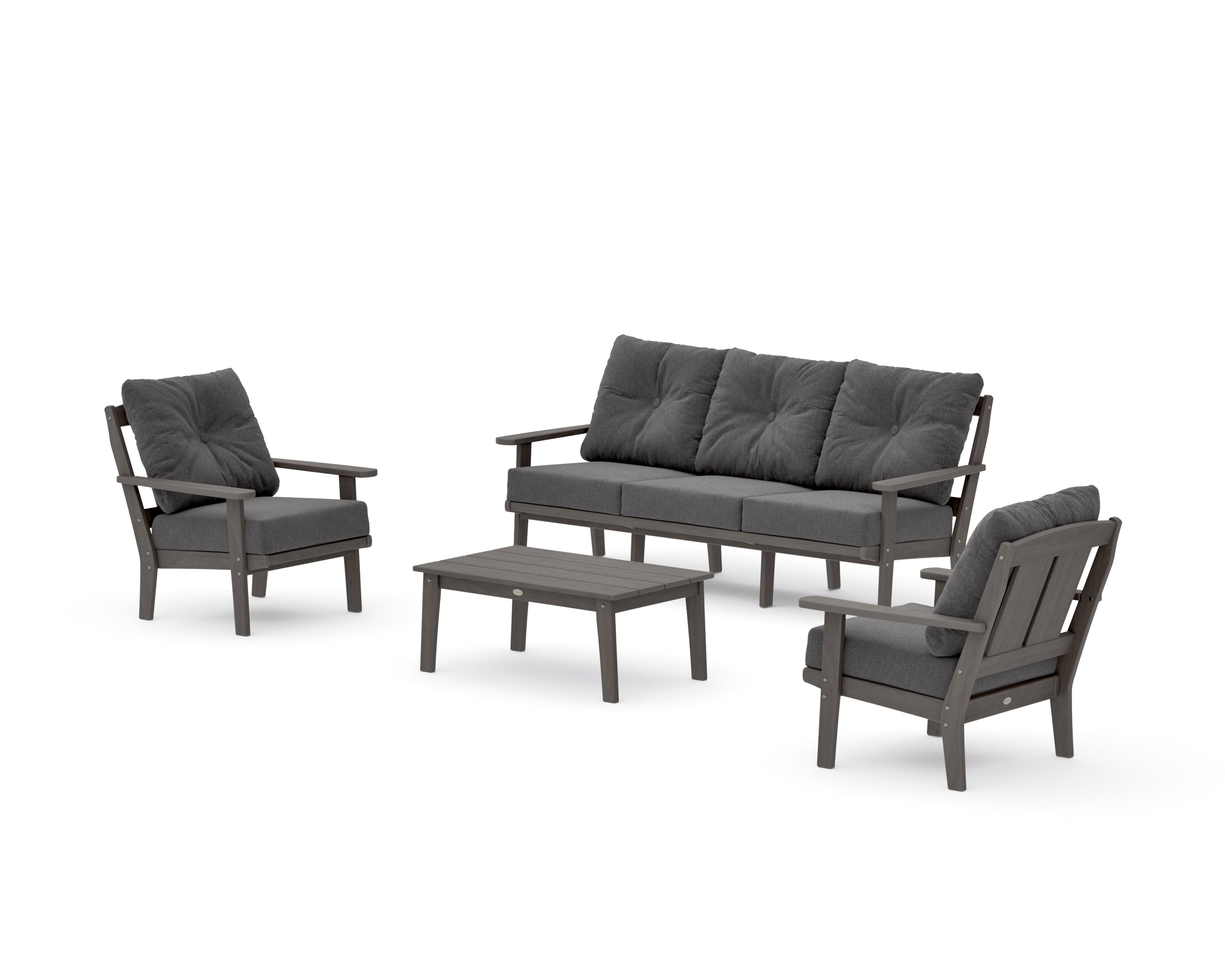 Mission 4-Piece Deep Seating Set with Sofa in Driftwood / Ash Charcoal