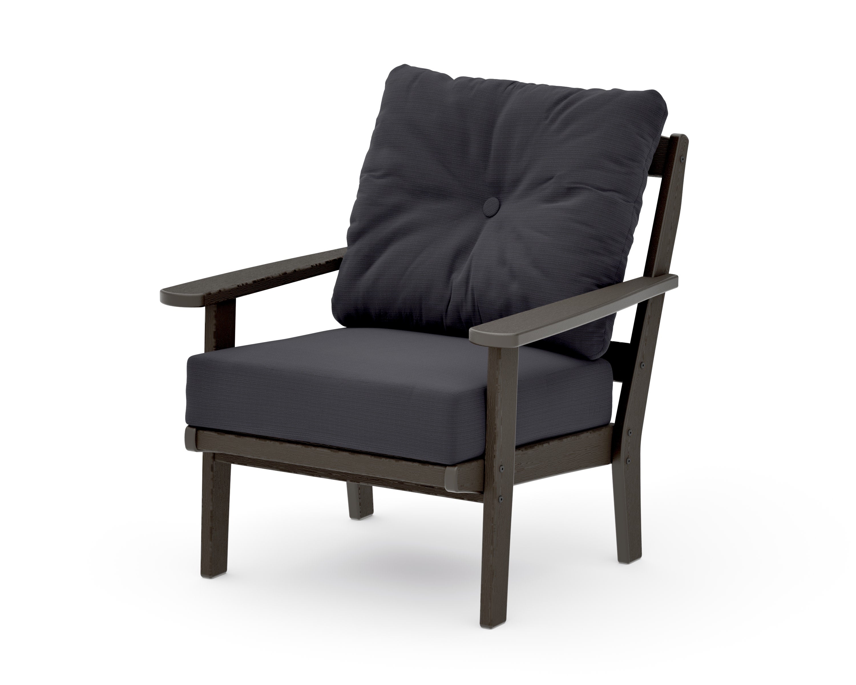 Mission Deep Seating Chair in Vintage Coffee / Midnight Linen