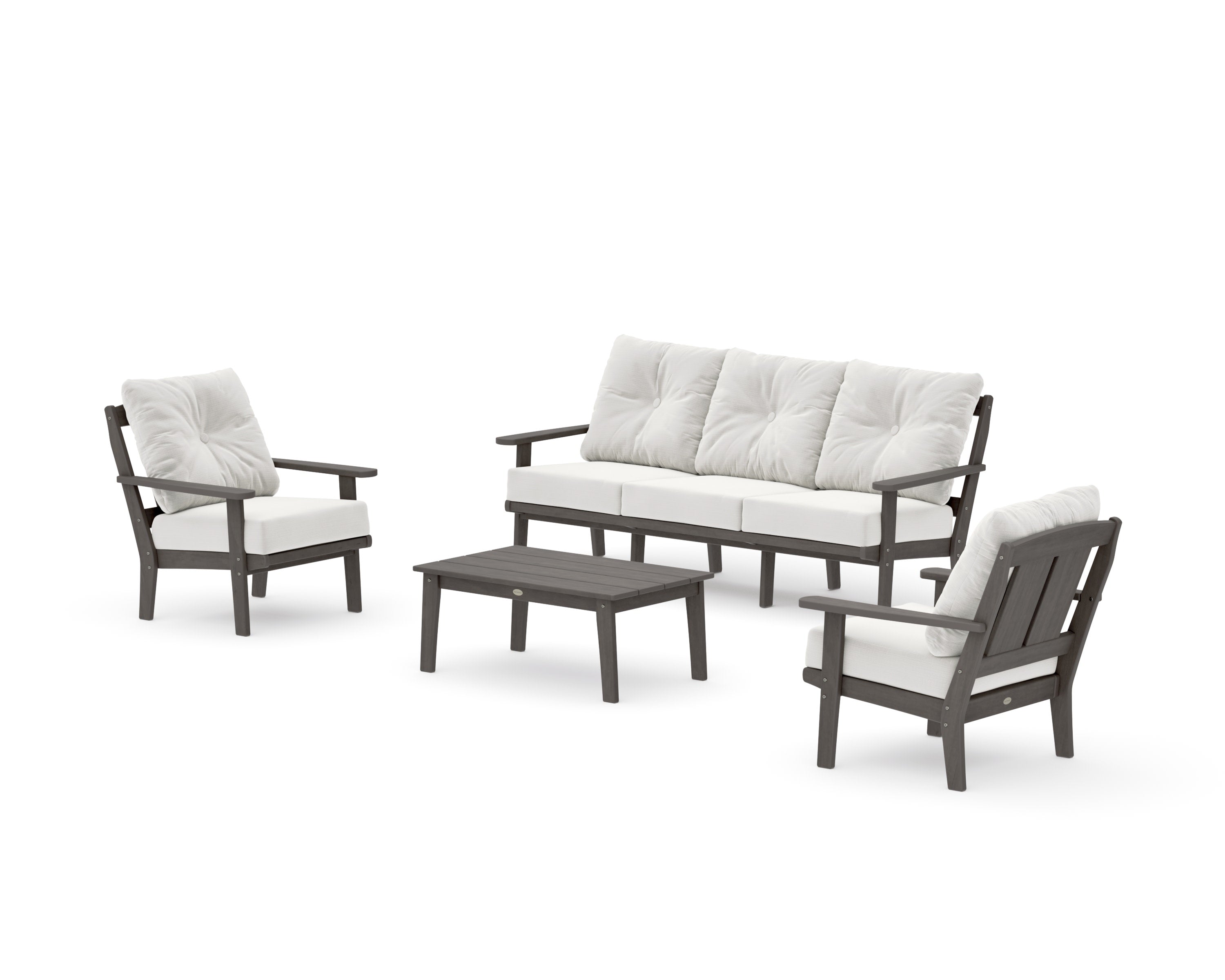 Mission 4-Piece Deep Seating Set with Sofa in Driftwood / Natural Linen