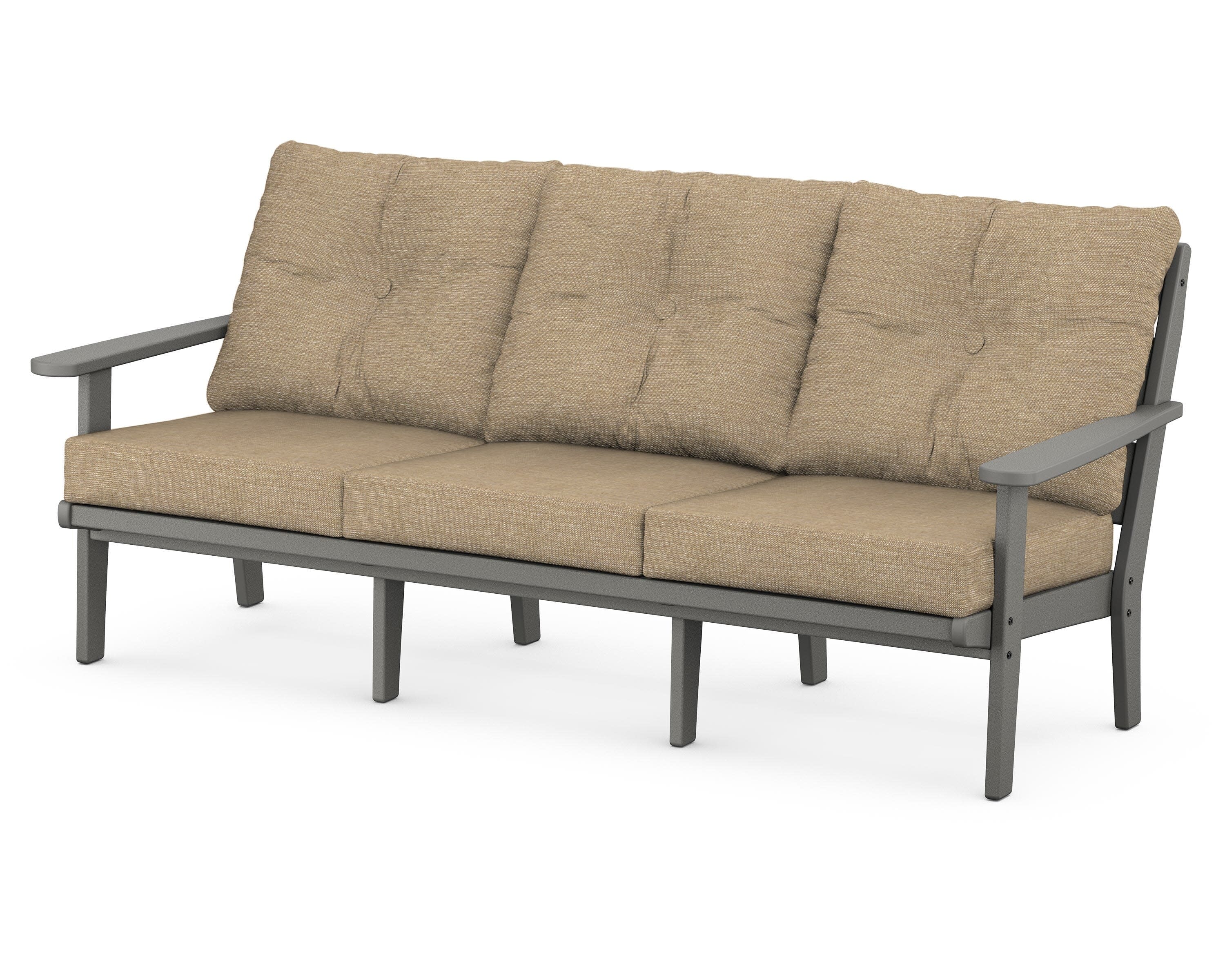 Lakeside Deep Seating Sofa in Slate Grey / Charmer Desert