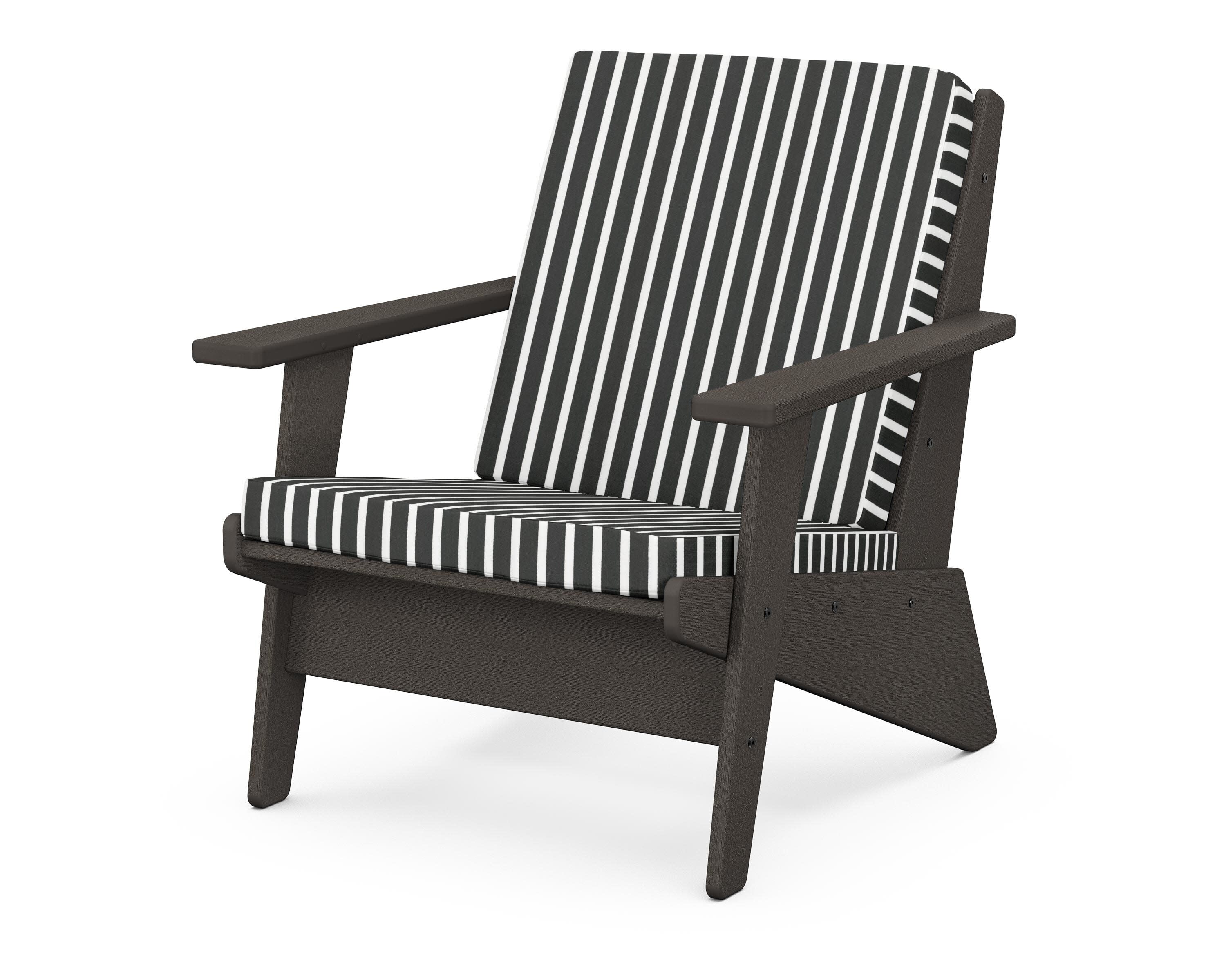 Riviera Modern Lounge Chair in Vintage Coffee / Shore Classic
