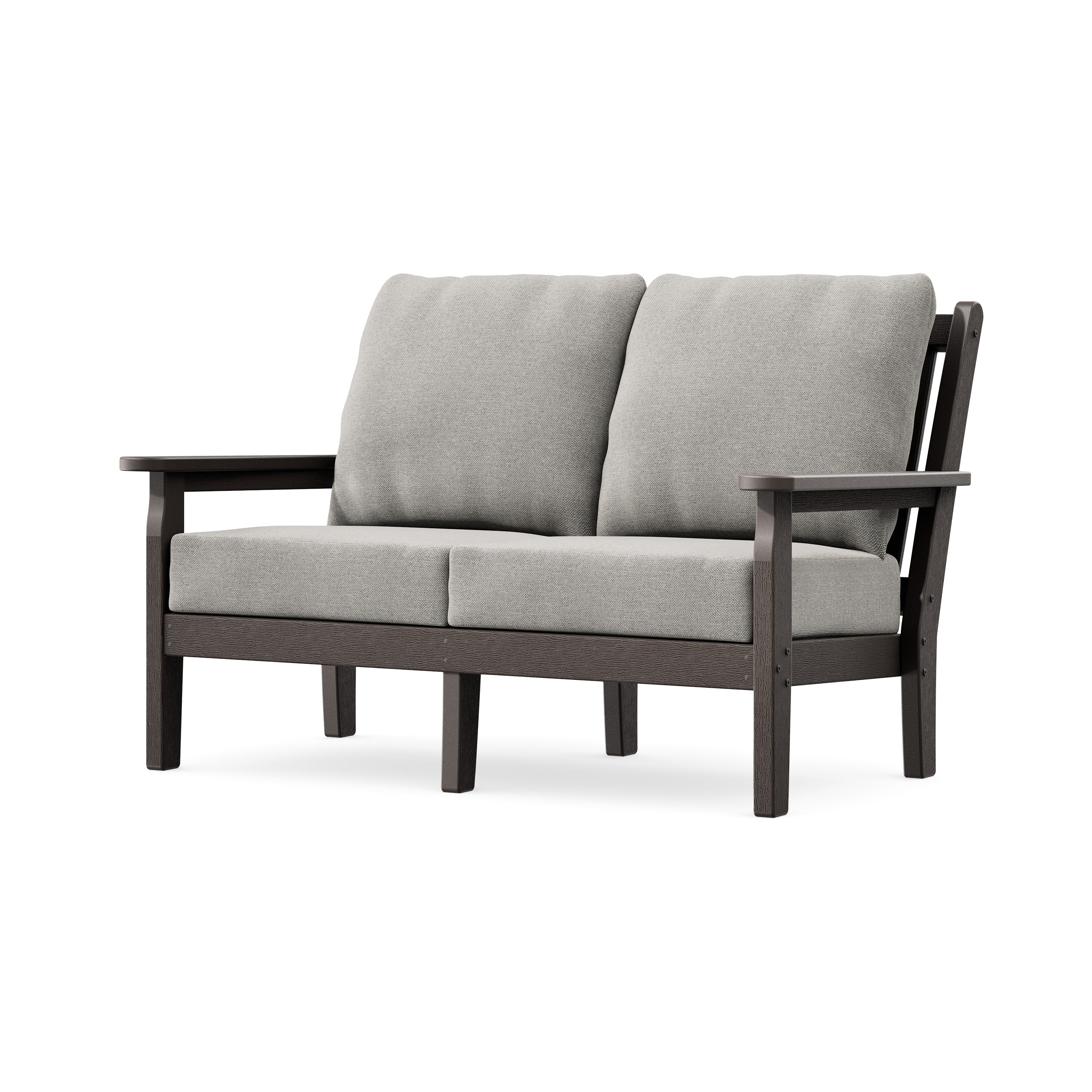 Chippendale Deep Seating Loveseat in Vintage Coffee / Weathered Tweed