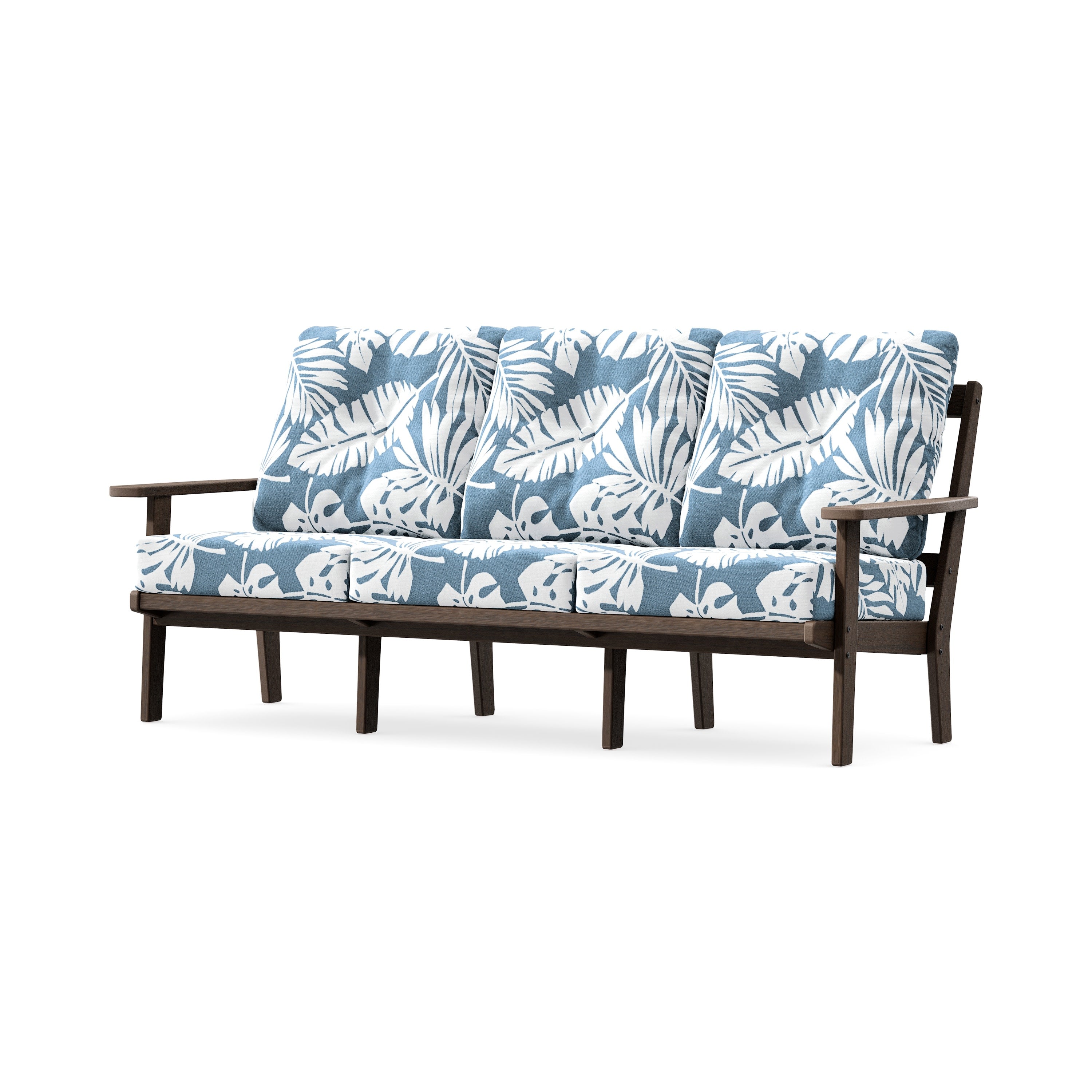 PrairieDeep Seating Sofa in Kona / Leaf Sky Blue