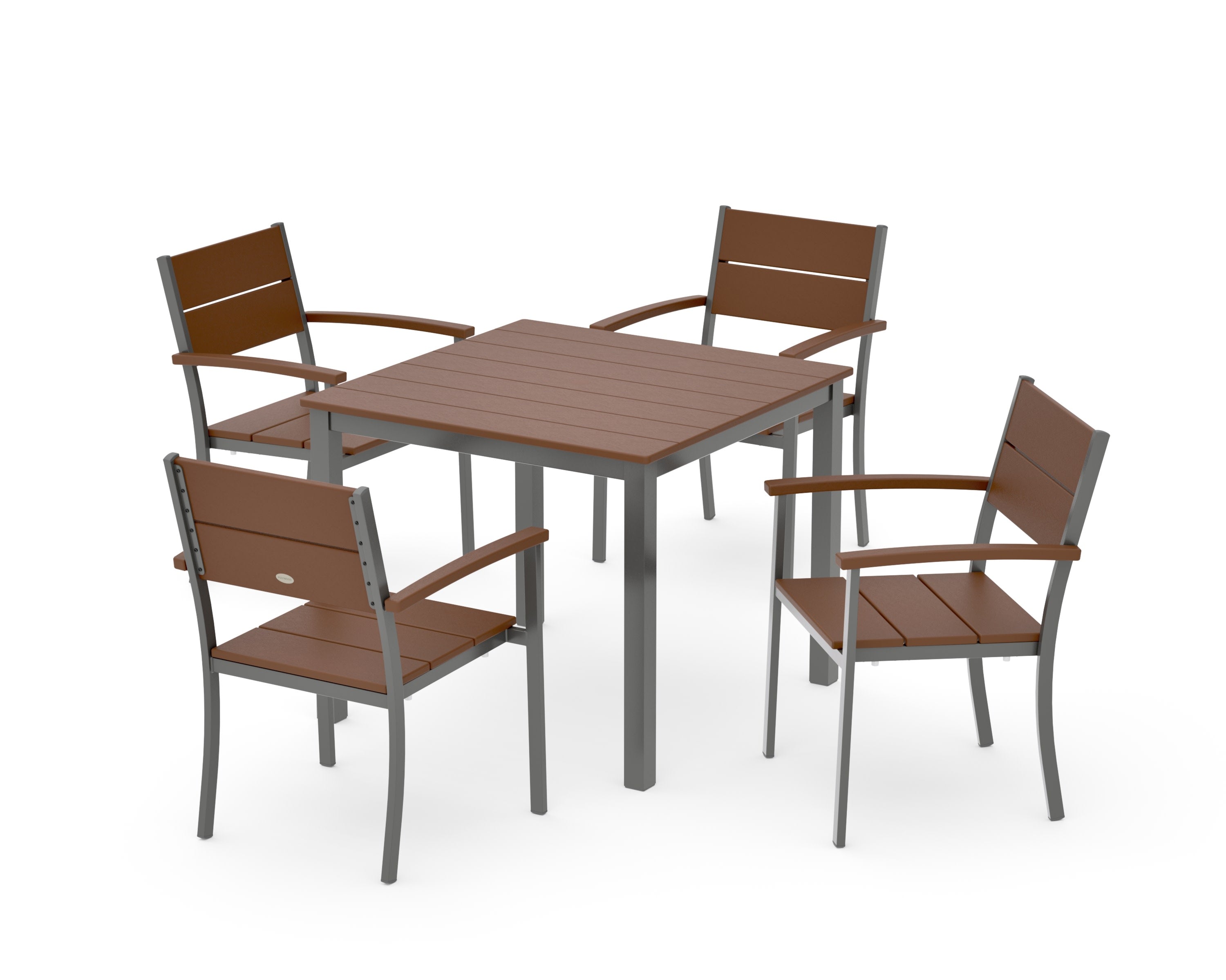 Main Street 5-Piece Dining Set in Charcoal / Teak