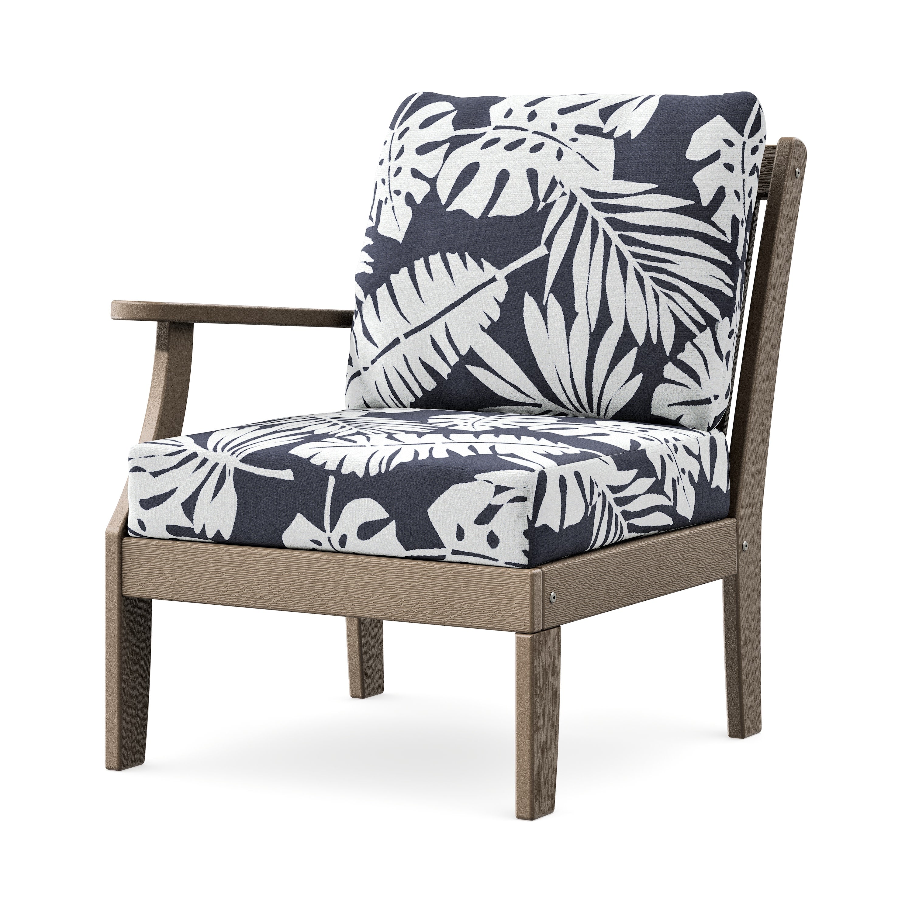 Braxton Modular Left Arm Chair in Vintage Sahara / Leaf Navy
