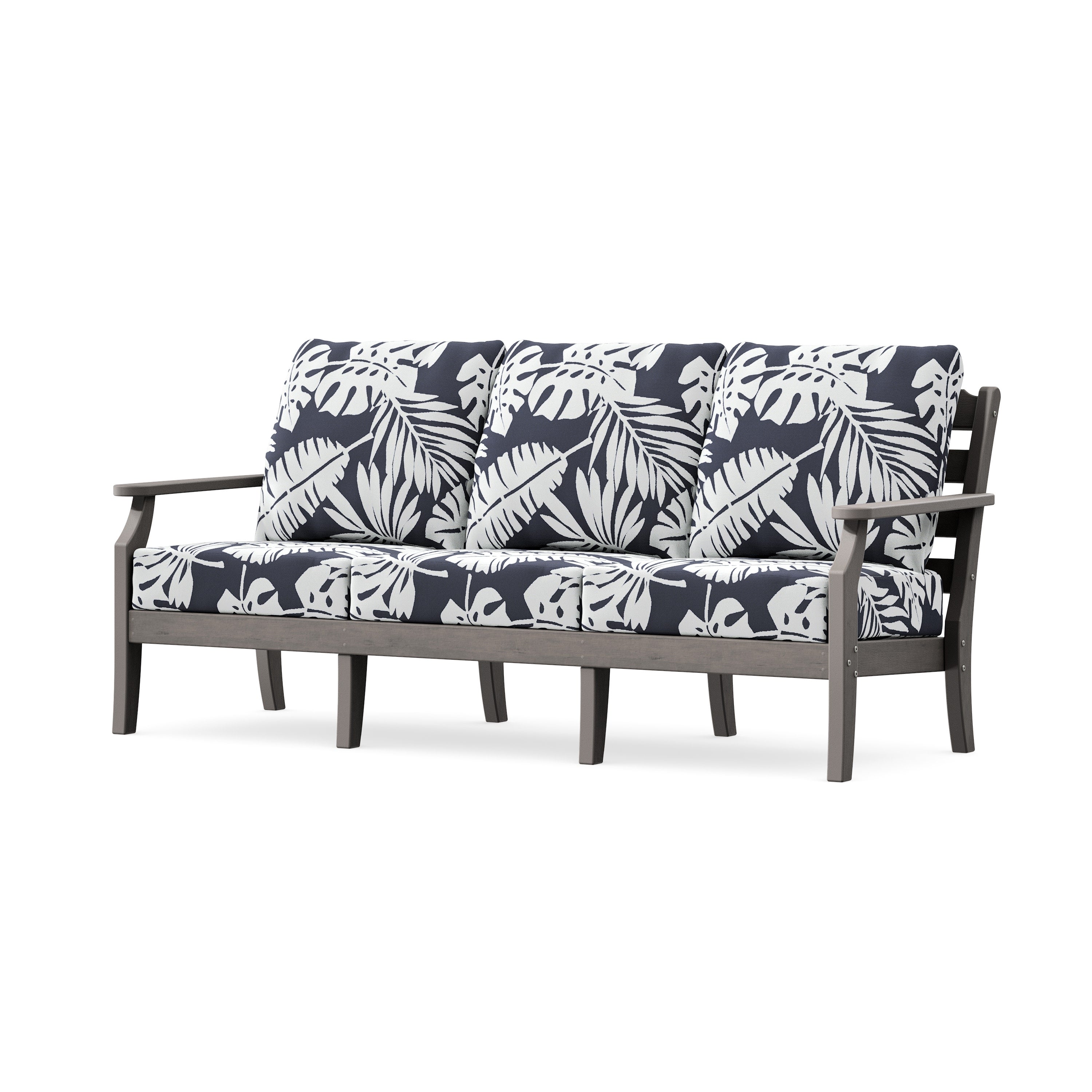 Savannah Deep Seating Sofa in Driftwood / Leaf Navy