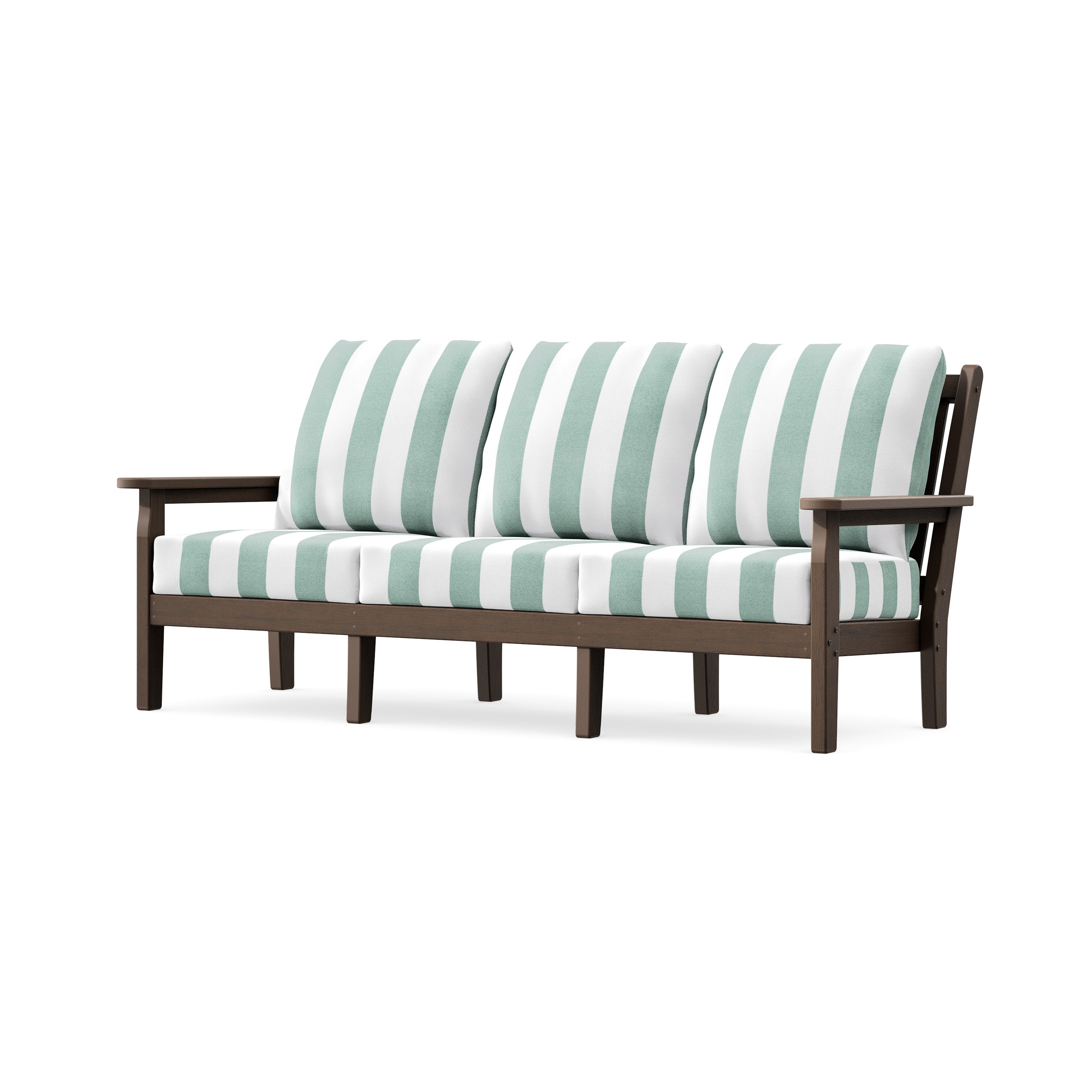 Chippendale Deep Seating Sofa in Kona / Cabana Stripe Glacier Spa