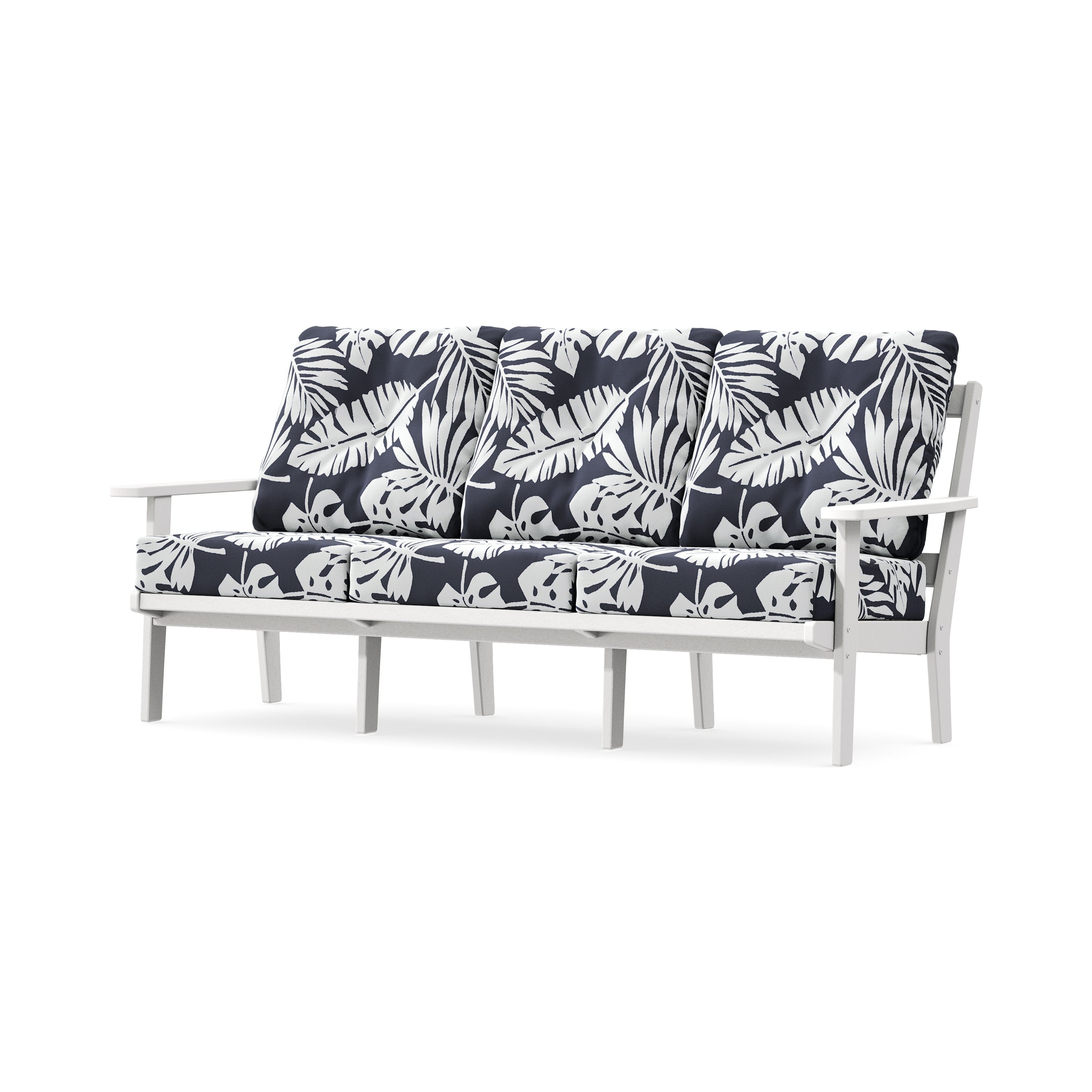 Oxford Deep Seating Sofa in White / Leaf Navy