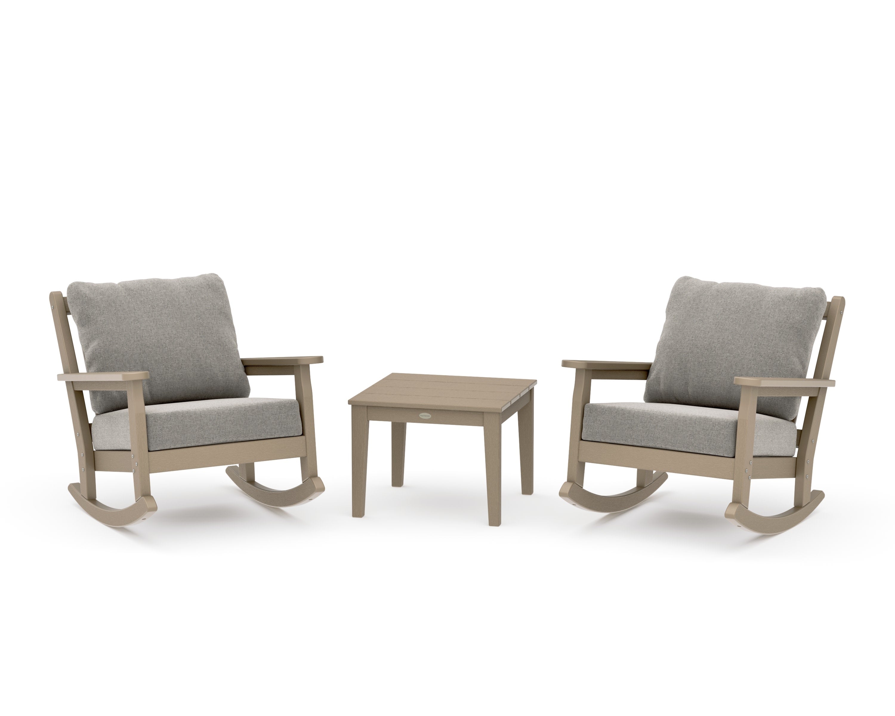 Chippendale 3-Piece Deep Seating Rocker Set in Vintage Sahara / Weathered Tweed