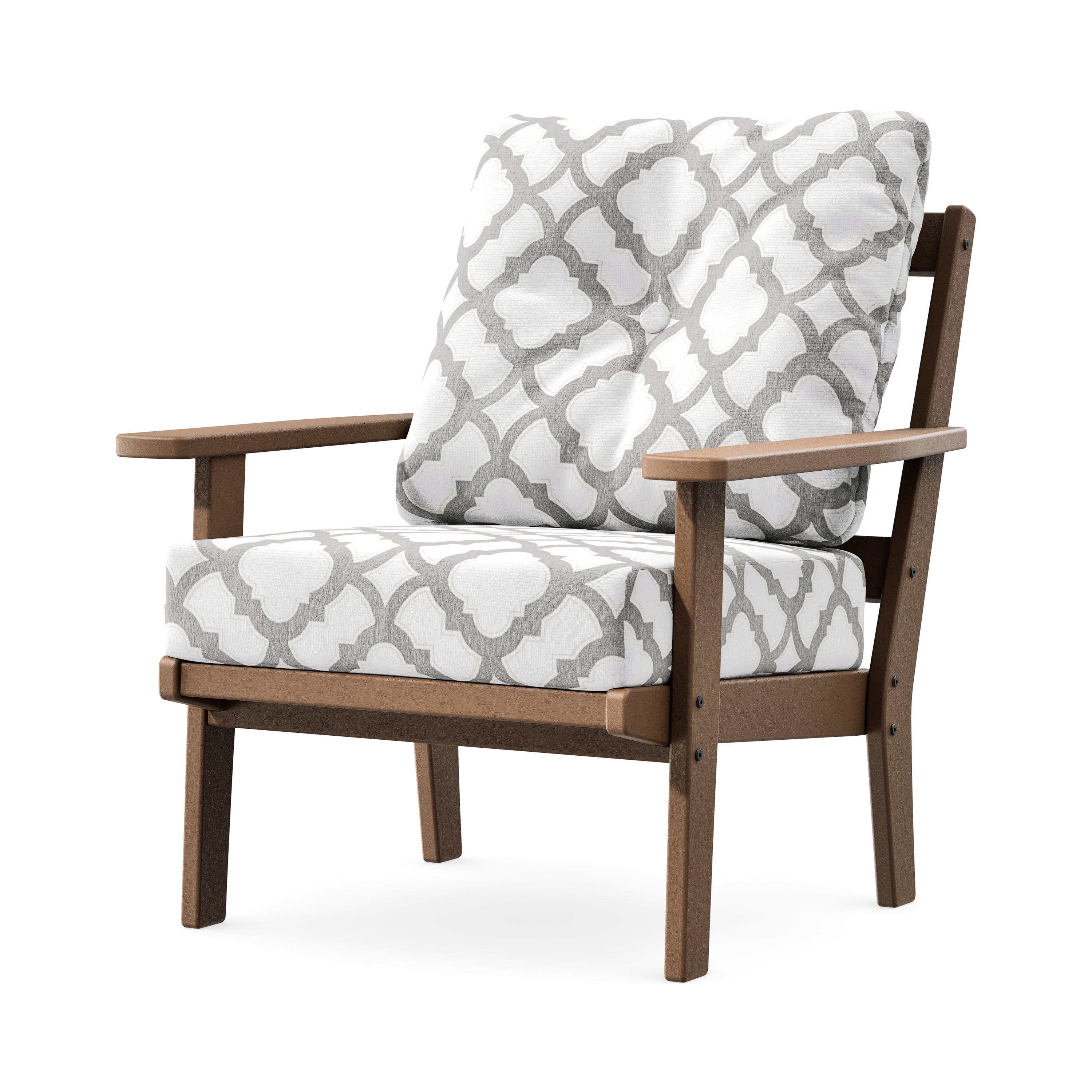 Prairie Deep Seating Chair in Teak / Trellis Grey Mist