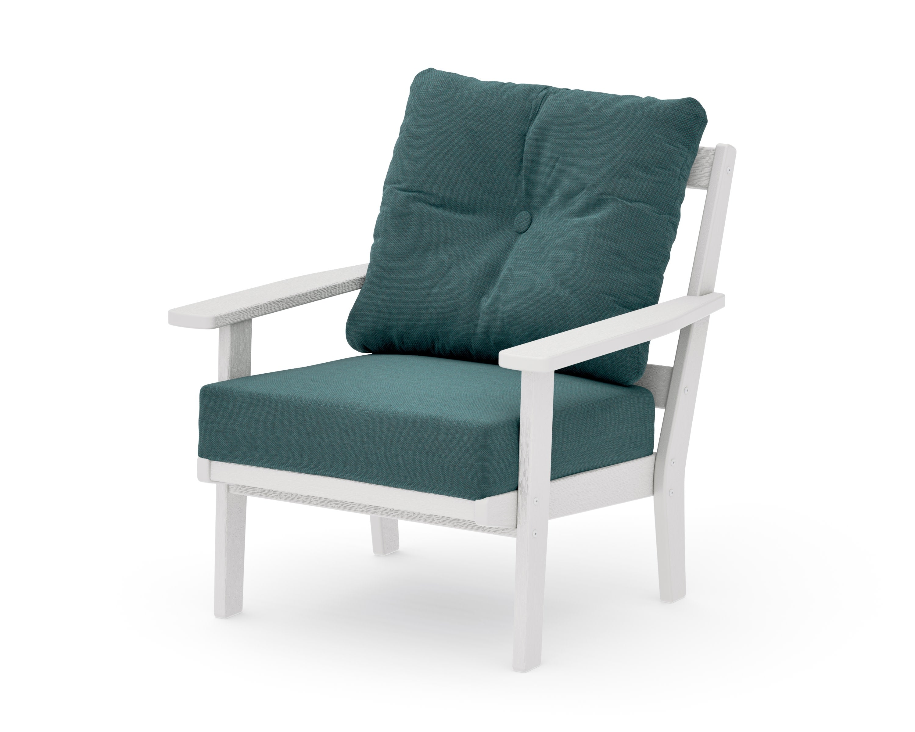 Oxford Deep Seating Chair in Vintage White / Ocean Teal
