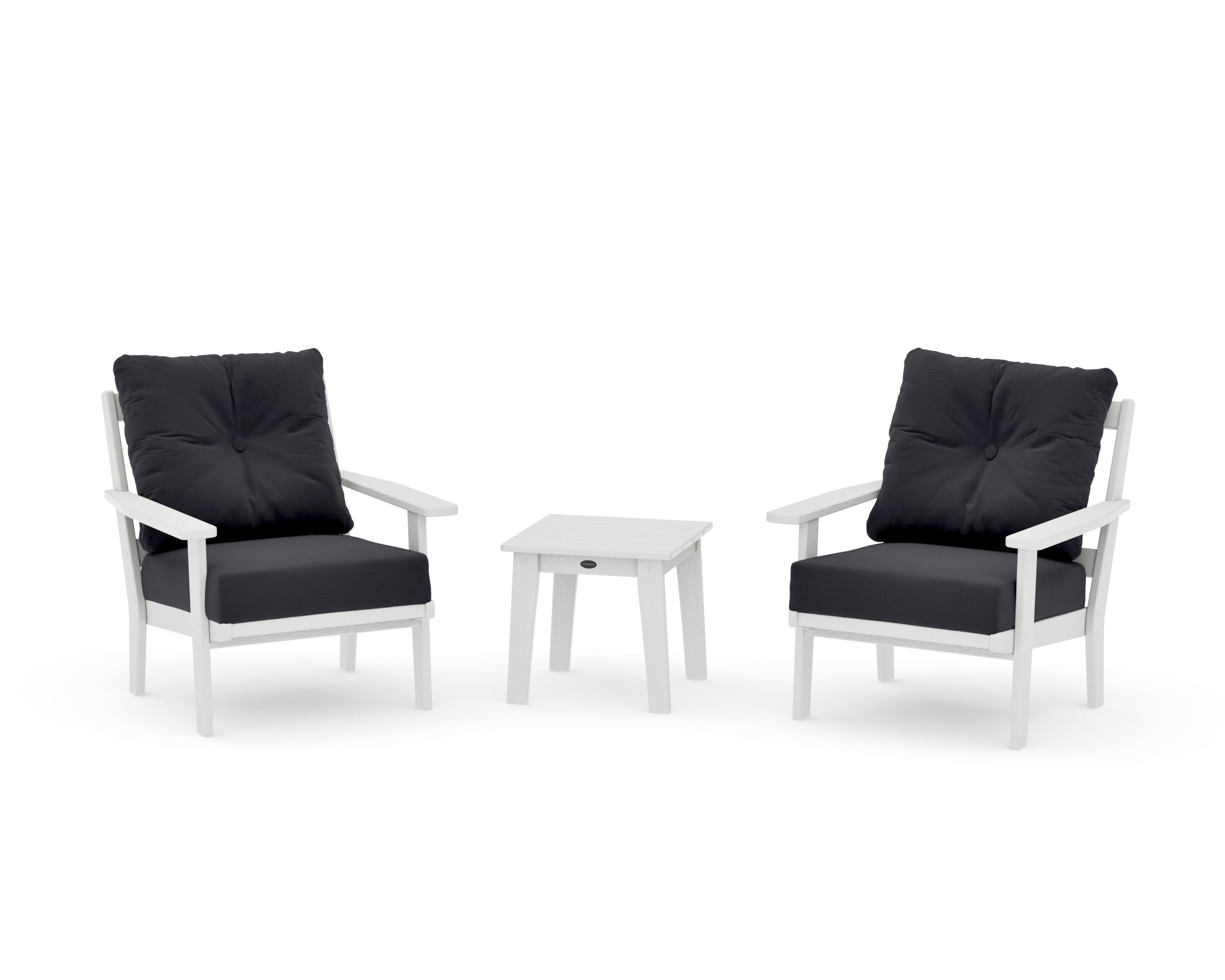 Oxford 3-Piece Deep Seating Set in Vintage White / Midnight Linen