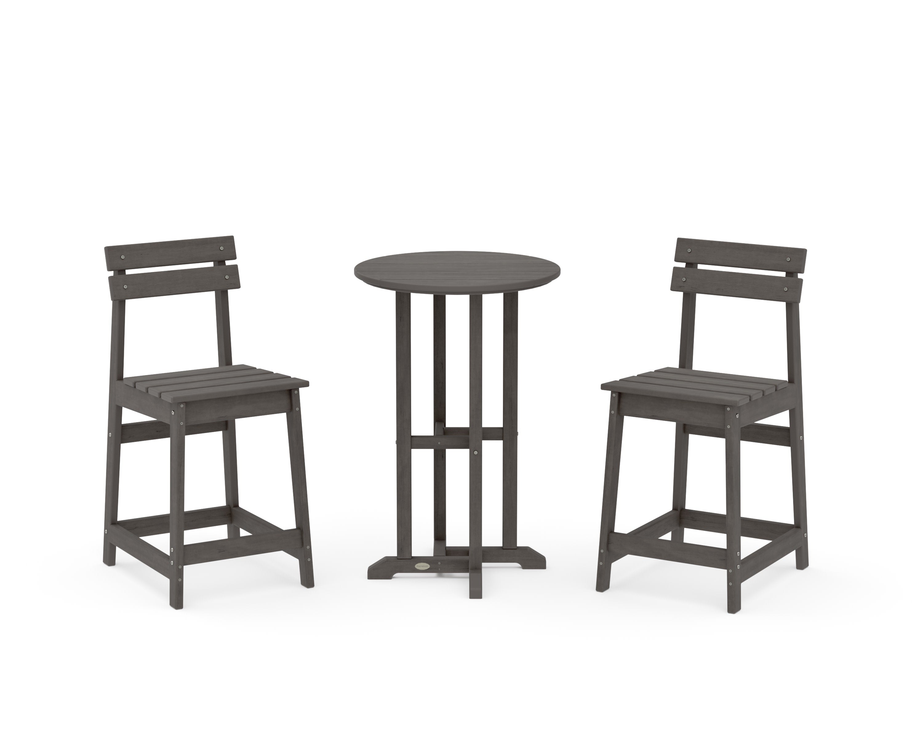 Modern Studio Plaza 3-Piece Bistro Counter Set in Driftwood
